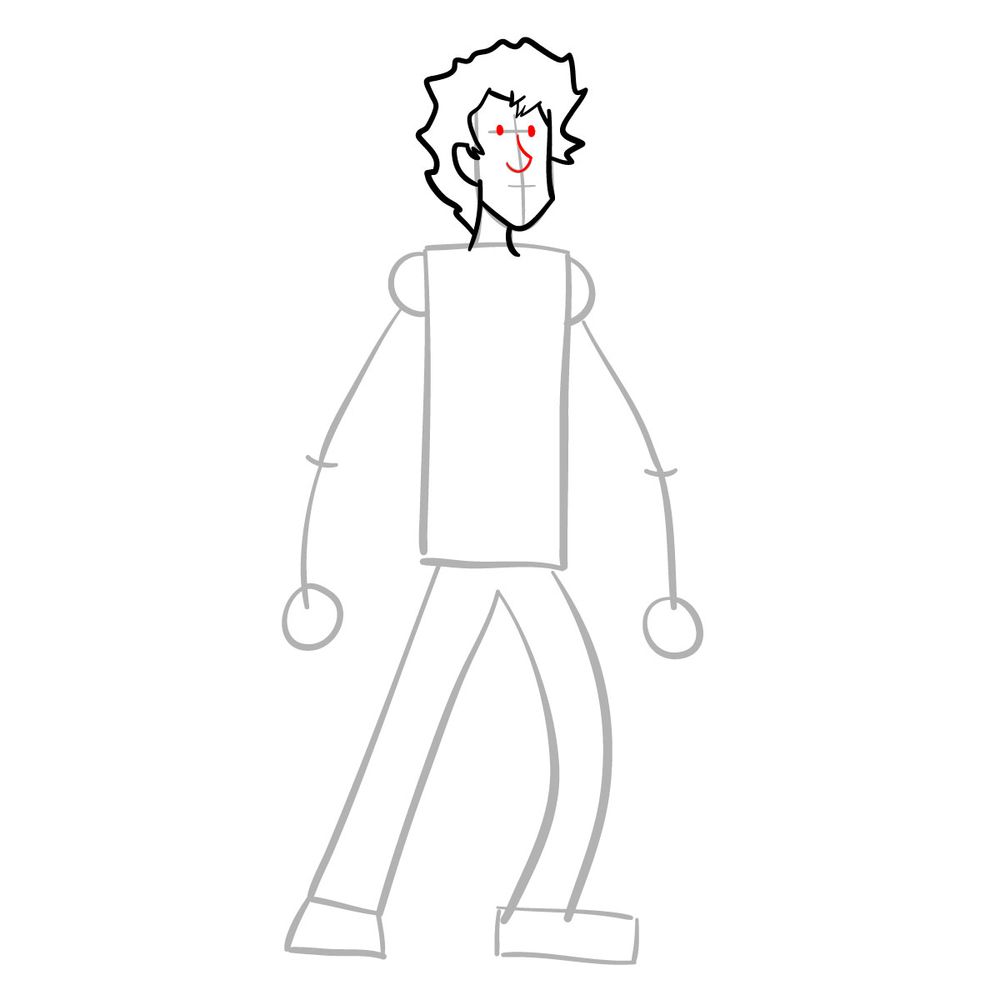How to draw Shaggy - FNF - step 07