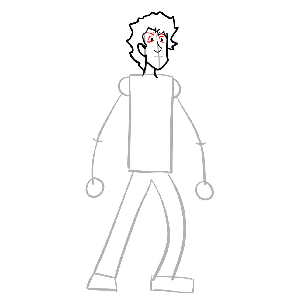 How to draw Shaggy - FNF - step 08