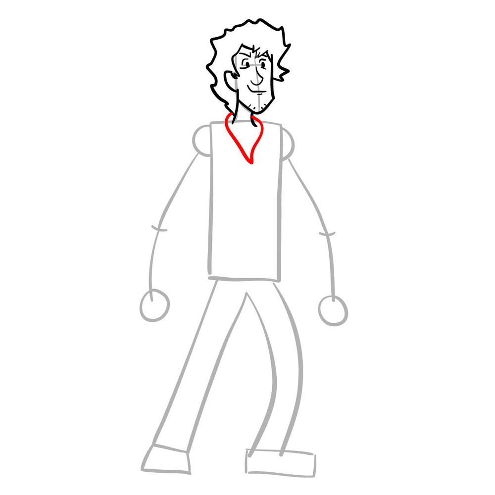 How to draw Shaggy - FNF - step 10