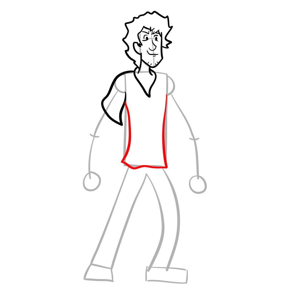 How to draw Shaggy - FNF - step 12
