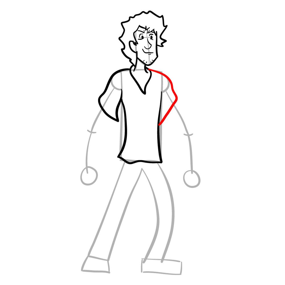 How to draw Shaggy - FNF - step 13