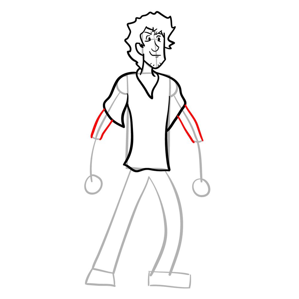 How to draw Shaggy - FNF - step 14