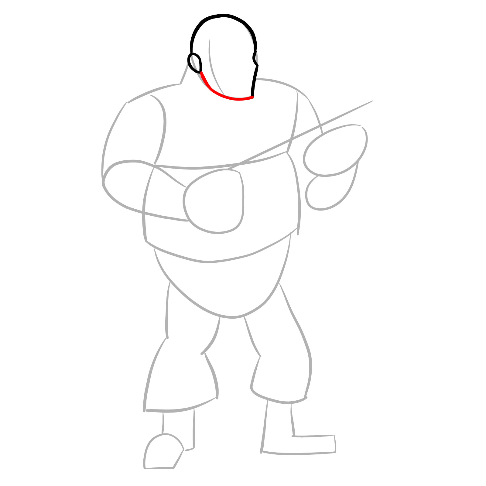 How to draw Heavy from FNF Vs Mann Co - step 06