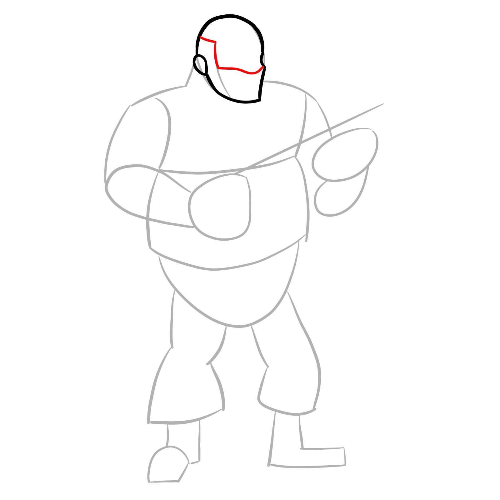 How to draw Heavy from FNF Vs Mann Co - step 07