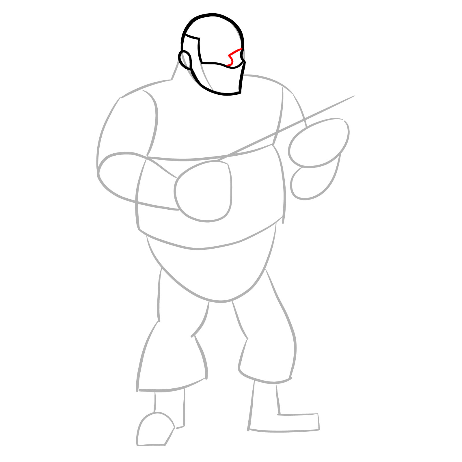 How to draw Heavy from FNF Vs Mann Co - step 08