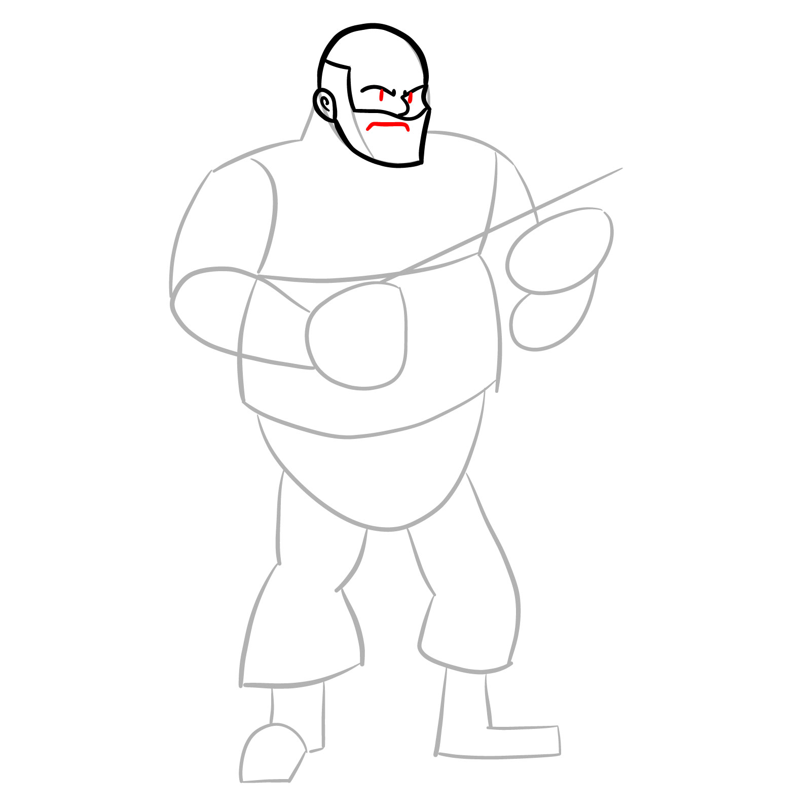 How to draw Heavy from FNF Vs Mann Co - step 10