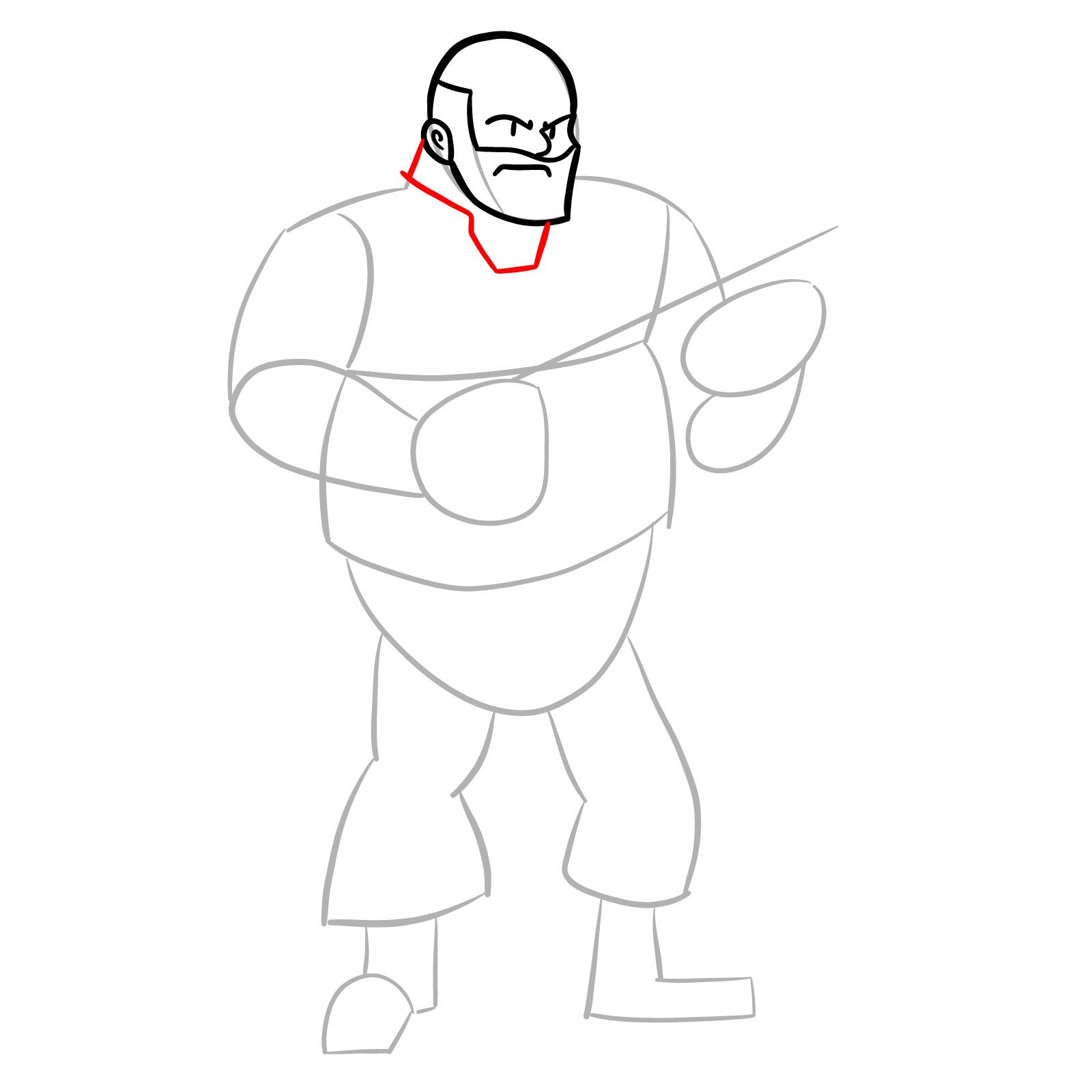How to draw Heavy from FNF Vs Mann Co - step 11