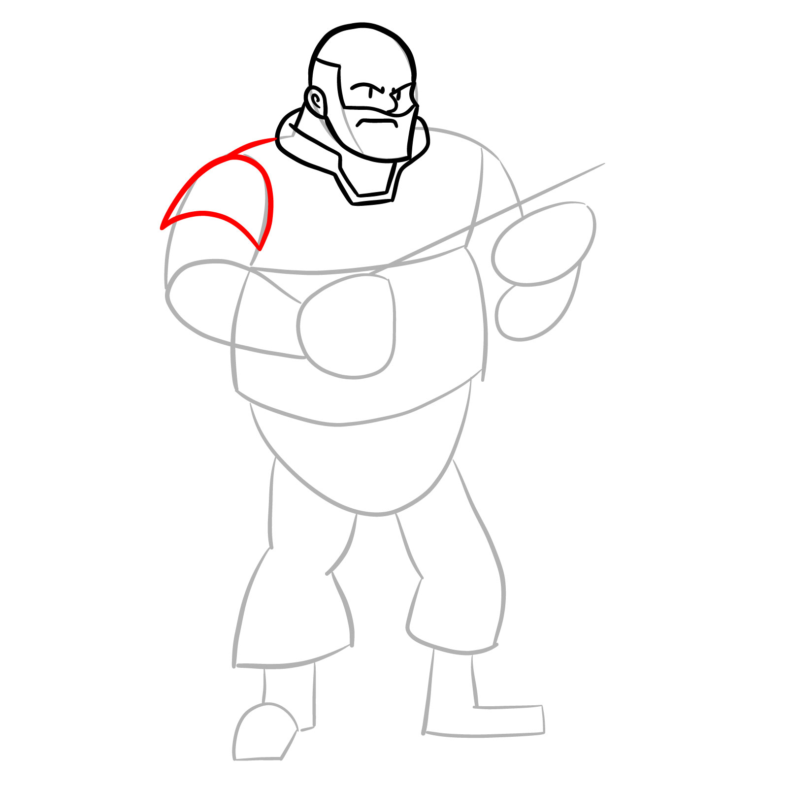 How to draw Heavy from FNF Vs Mann Co - step 13