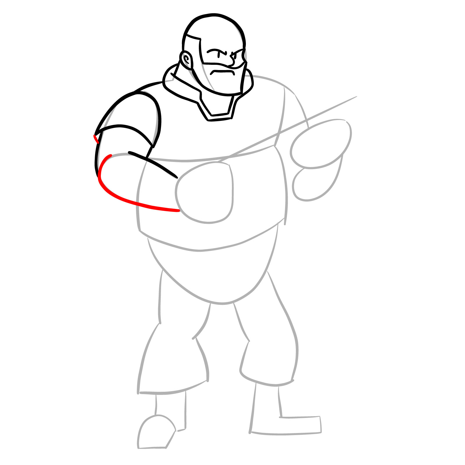 How to draw Heavy from FNF Vs Mann Co - step 15