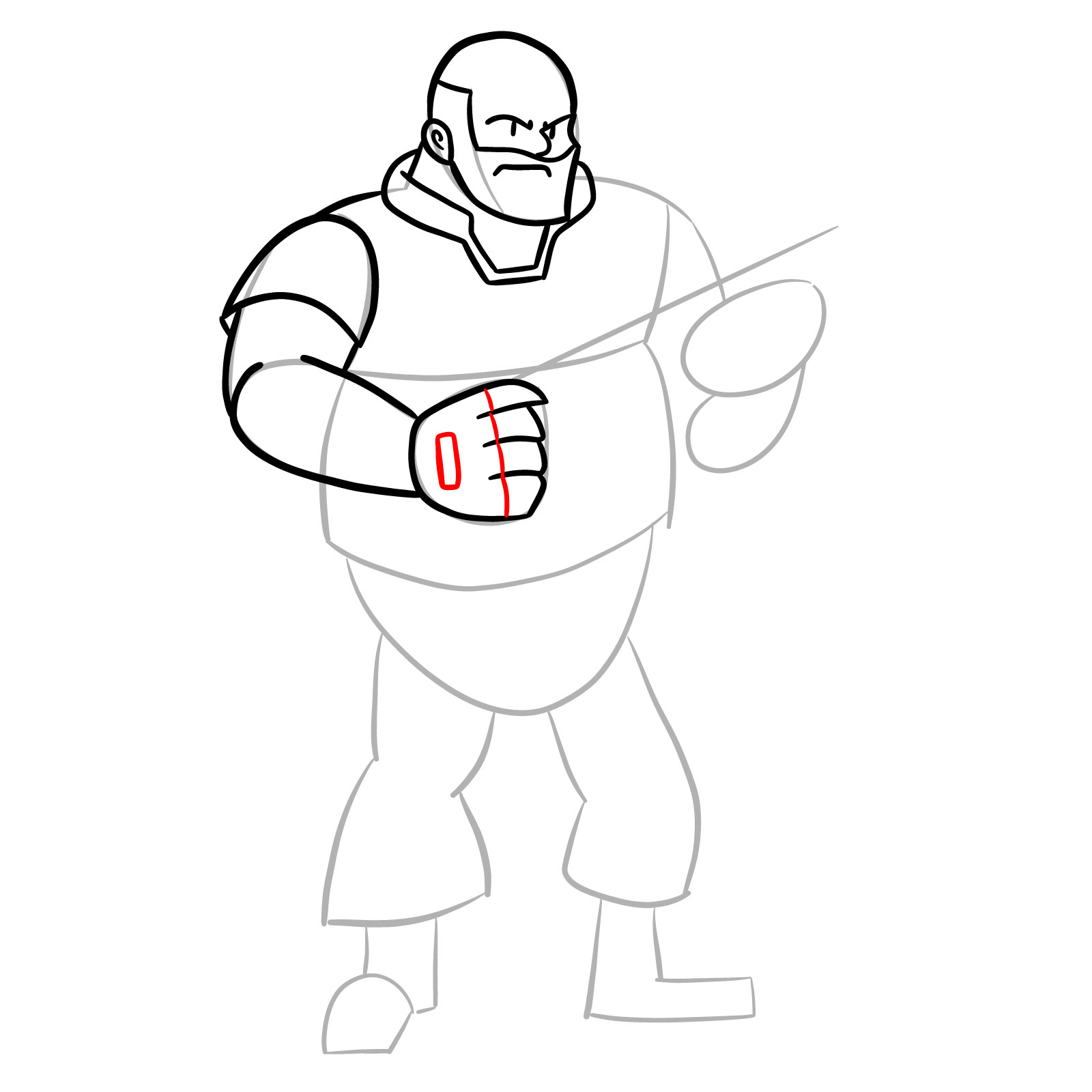 How to draw Heavy from FNF Vs Mann Co - step 18