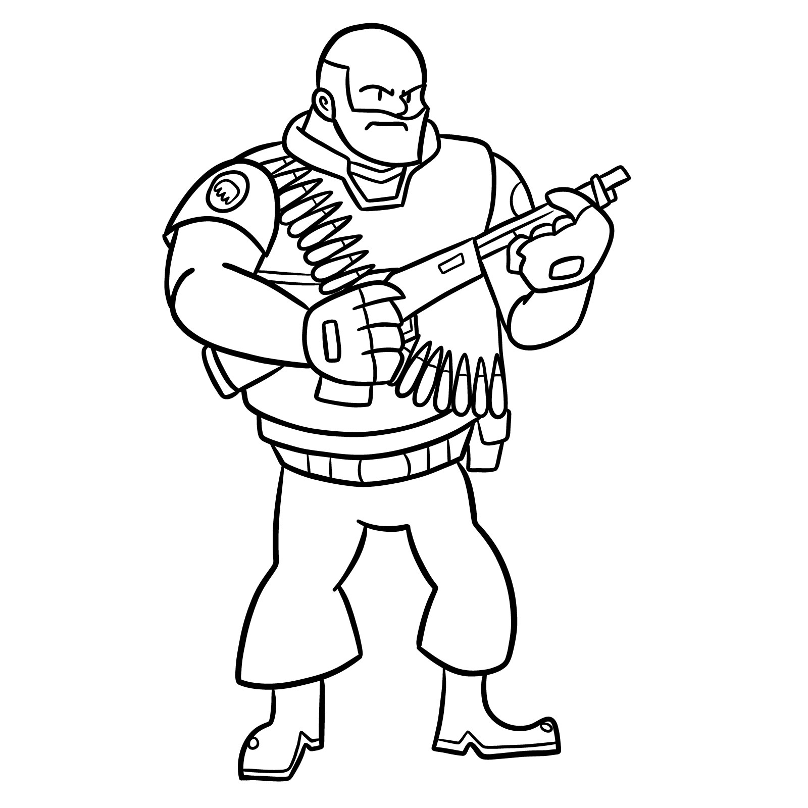 How to draw Heavy from FNF Vs Mann Co - final step