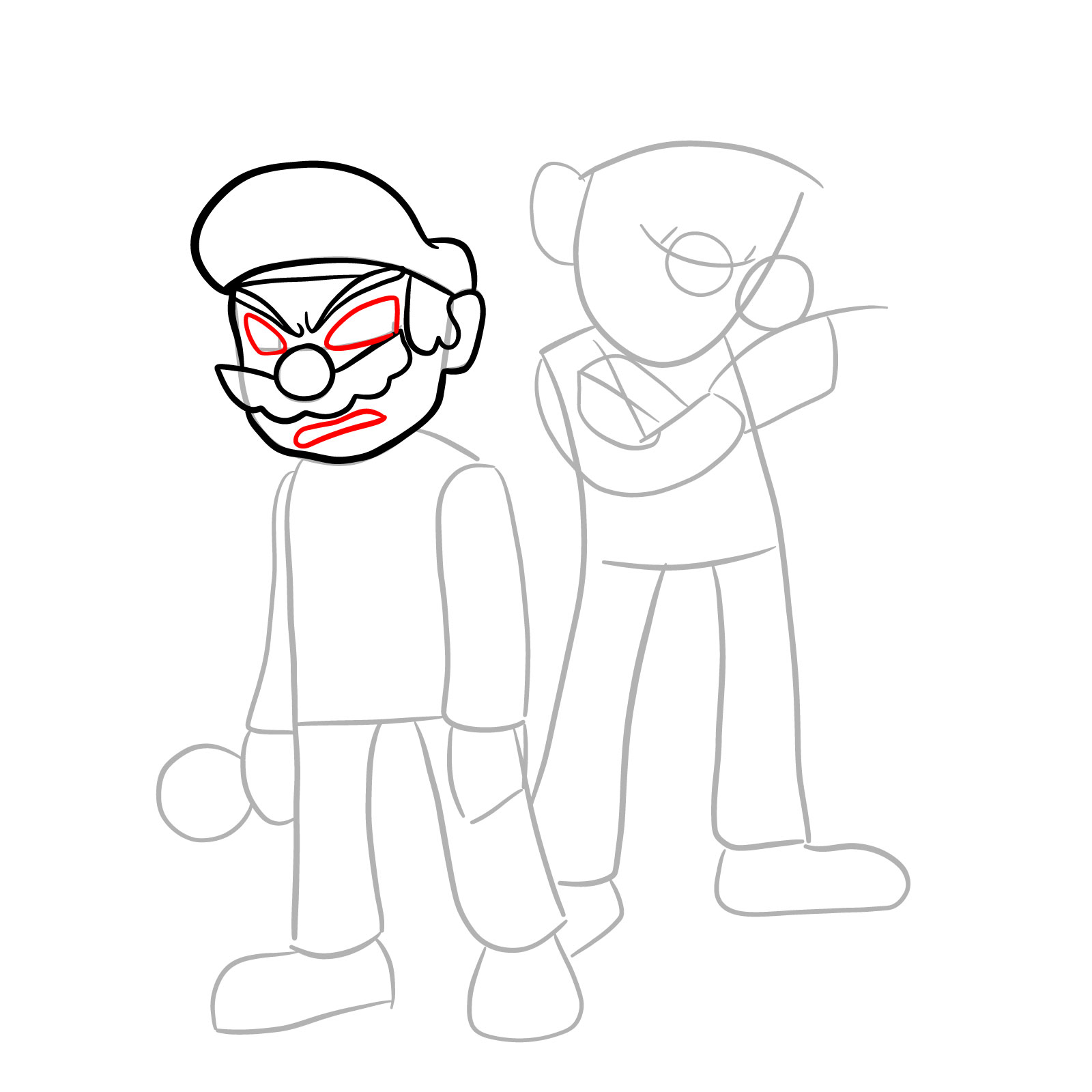 How to draw Mario and Luigi from Tails Gets Trolled - step 10