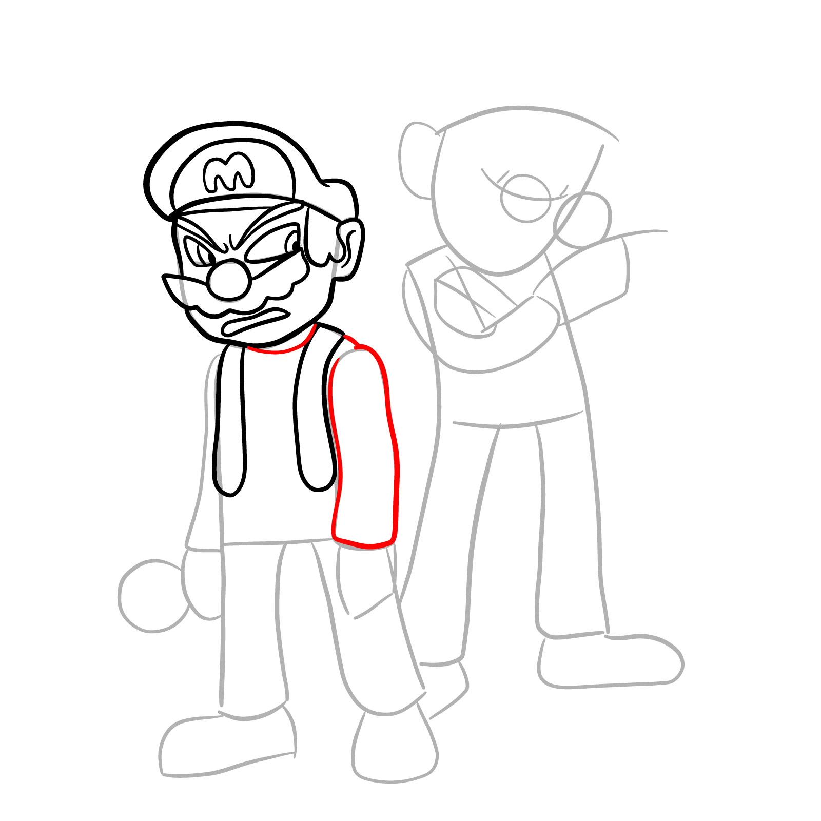 How to draw Mario and Luigi from Tails Gets Trolled - step 14