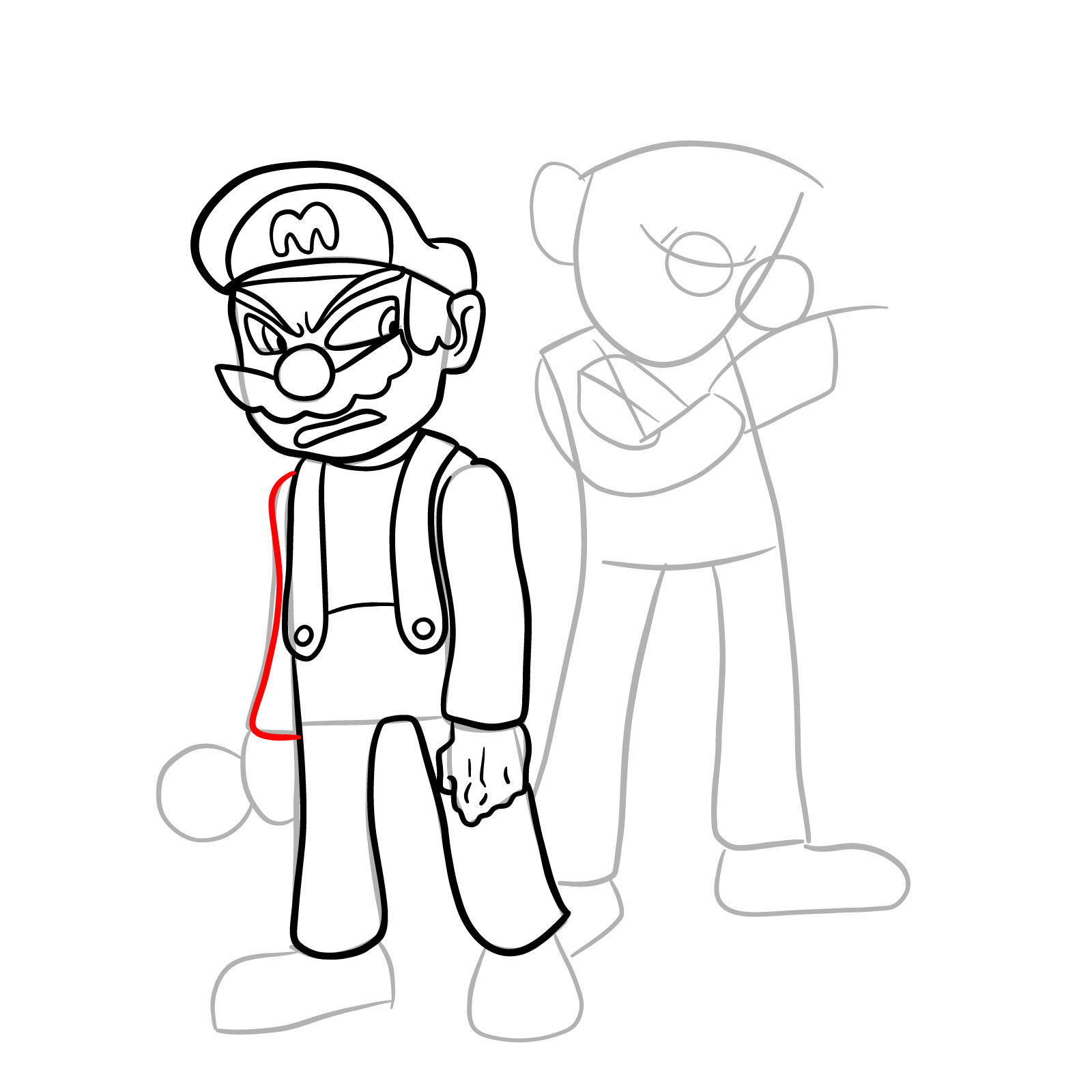 How to draw Mario and Luigi from Tails Gets Trolled - step 18