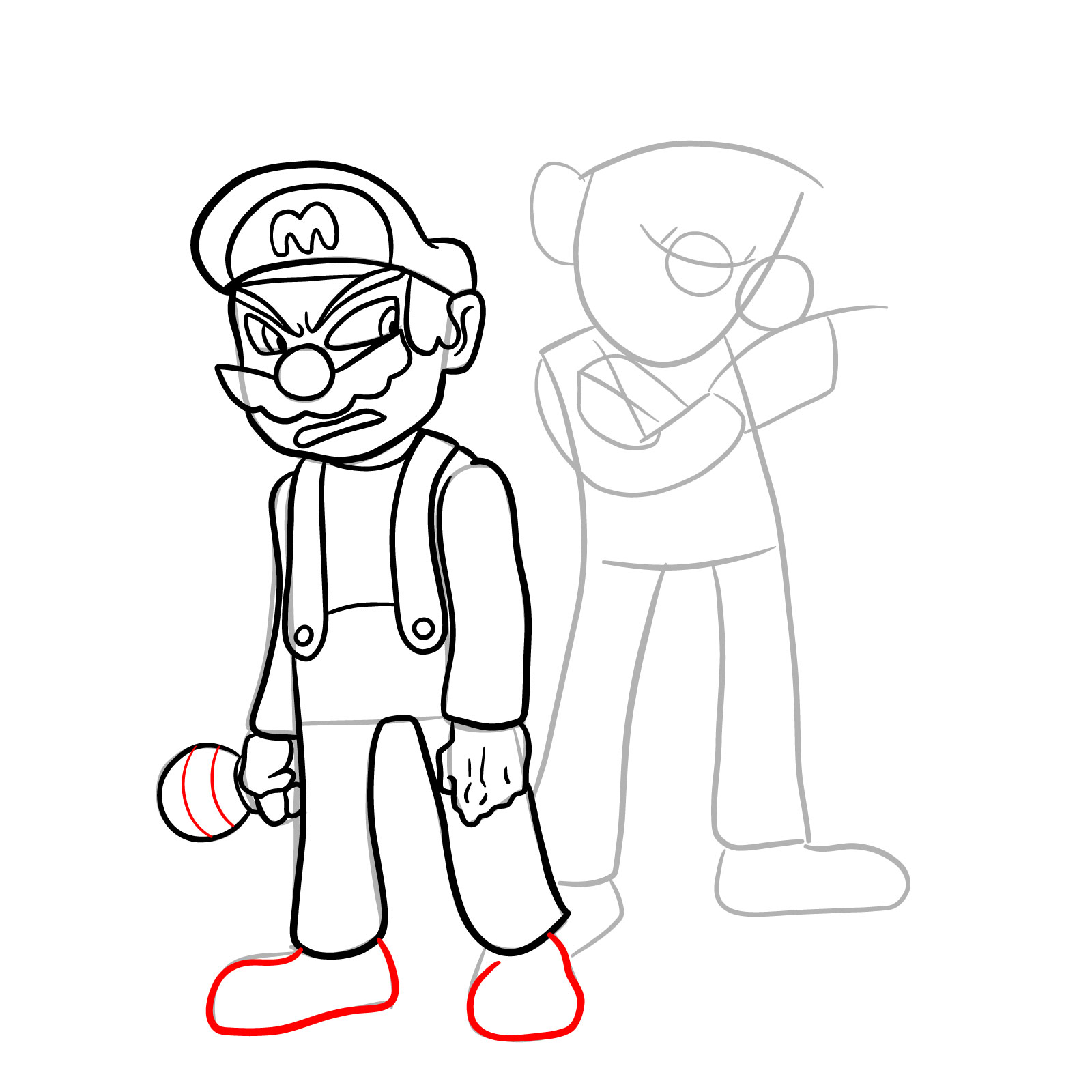 How to draw Mario and Luigi from Tails Gets Trolled - step 21