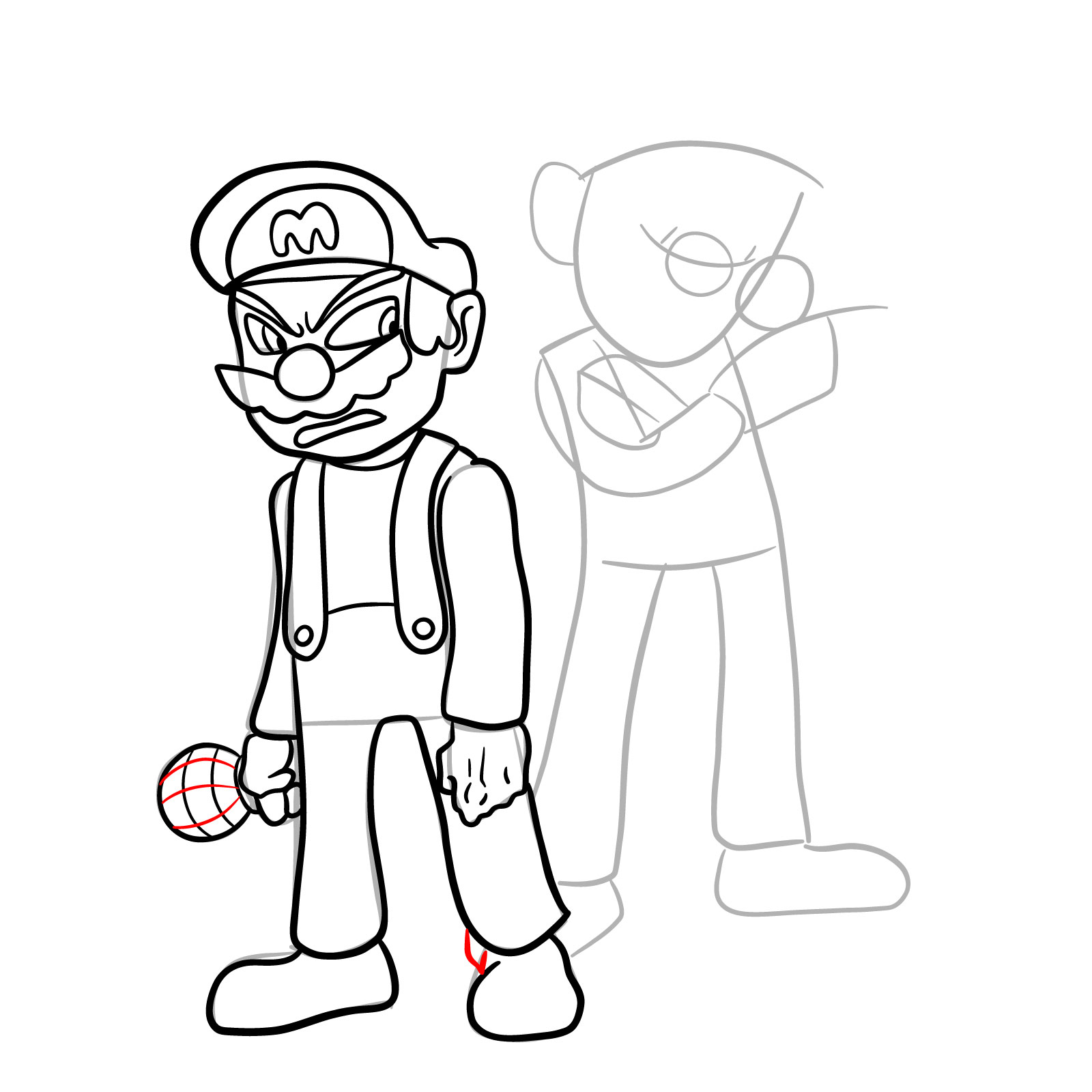How to draw Mario and Luigi from Tails Gets Trolled - step 22