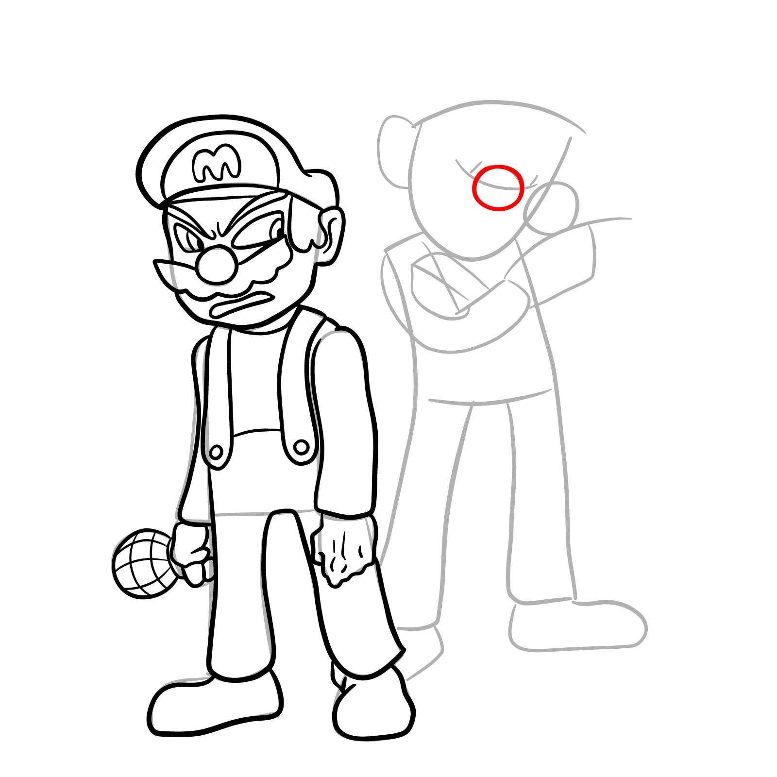 How to draw Mario and Luigi from Tails Gets Trolled - step 23