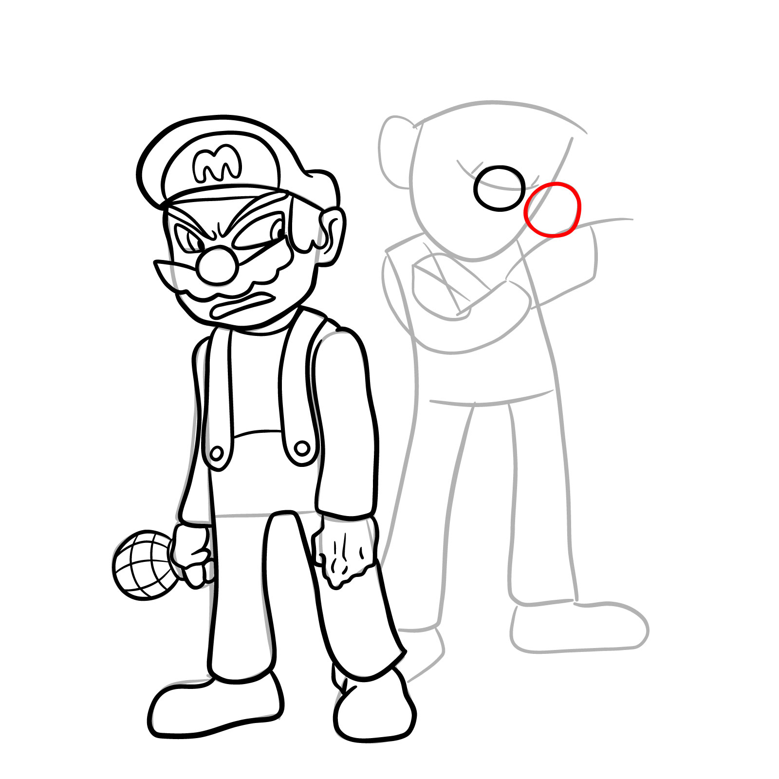 How to draw Mario and Luigi from Tails Gets Trolled - step 24