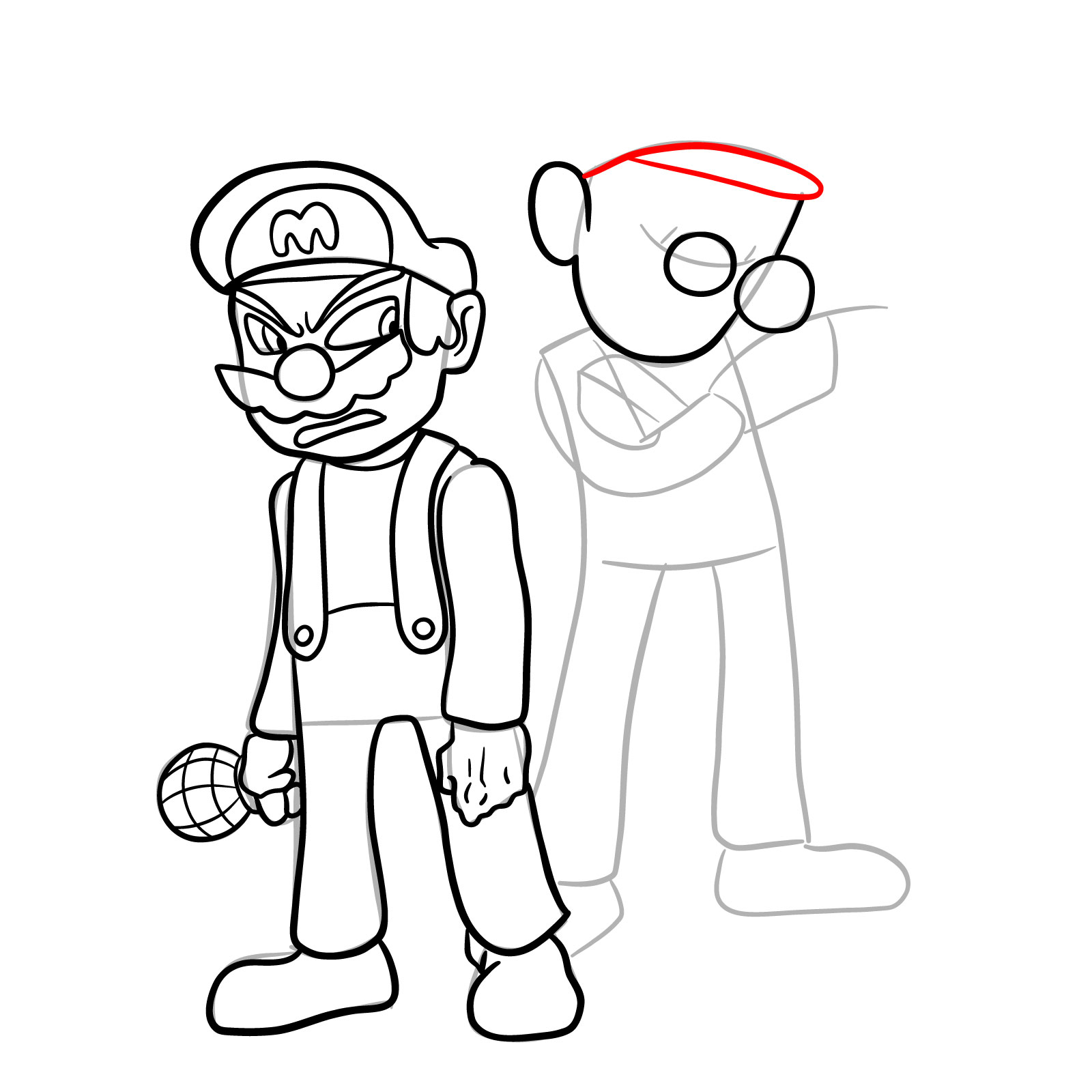 How to draw Mario and Luigi from Tails Gets Trolled - step 27