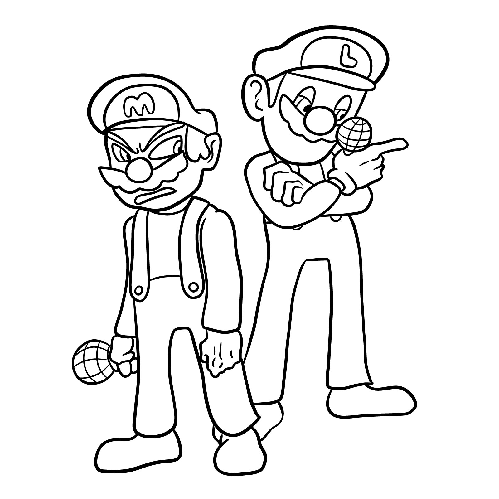 How to draw Mario and Luigi from Tails Gets Trolled - final step
