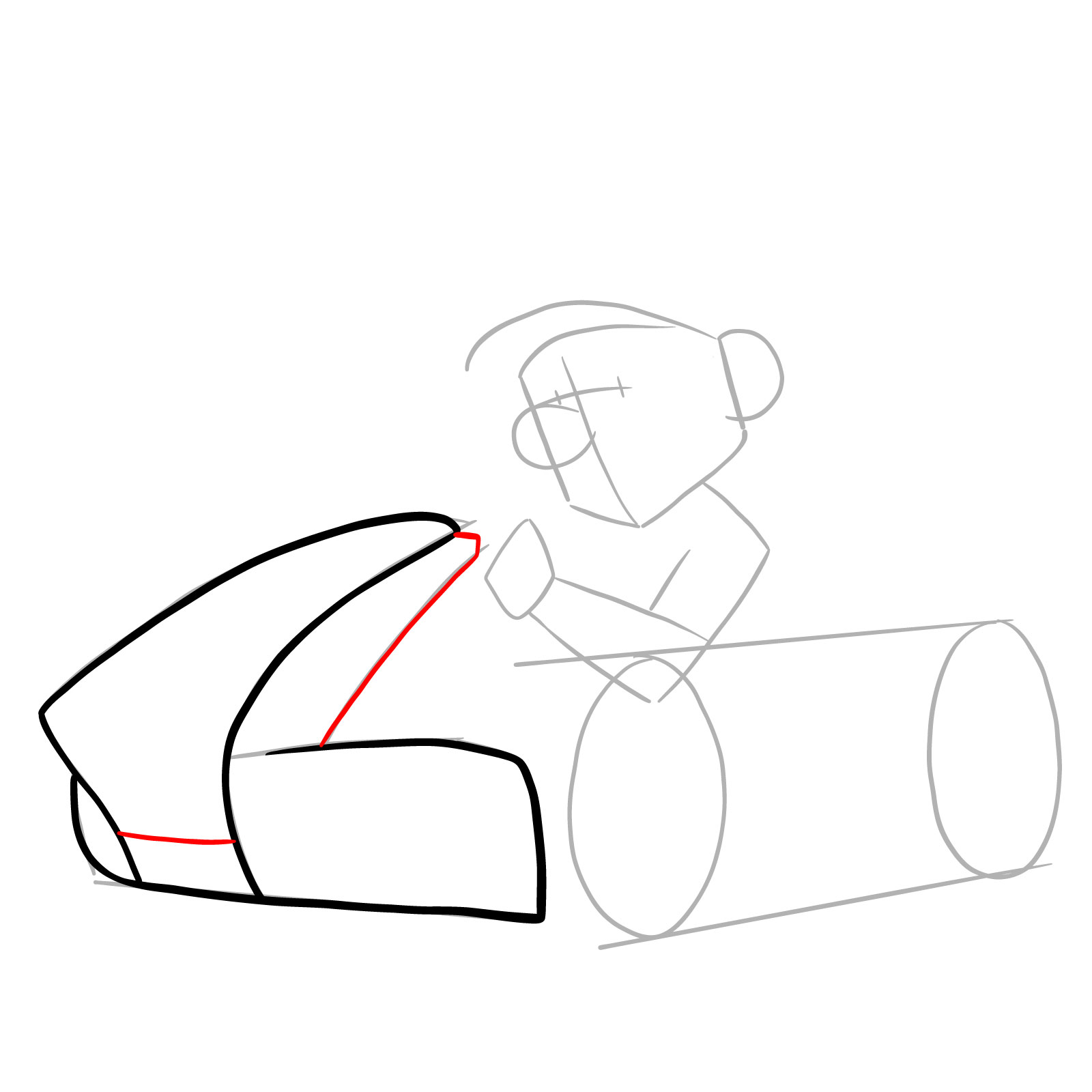 How to draw Race Traitors Mario - step 06