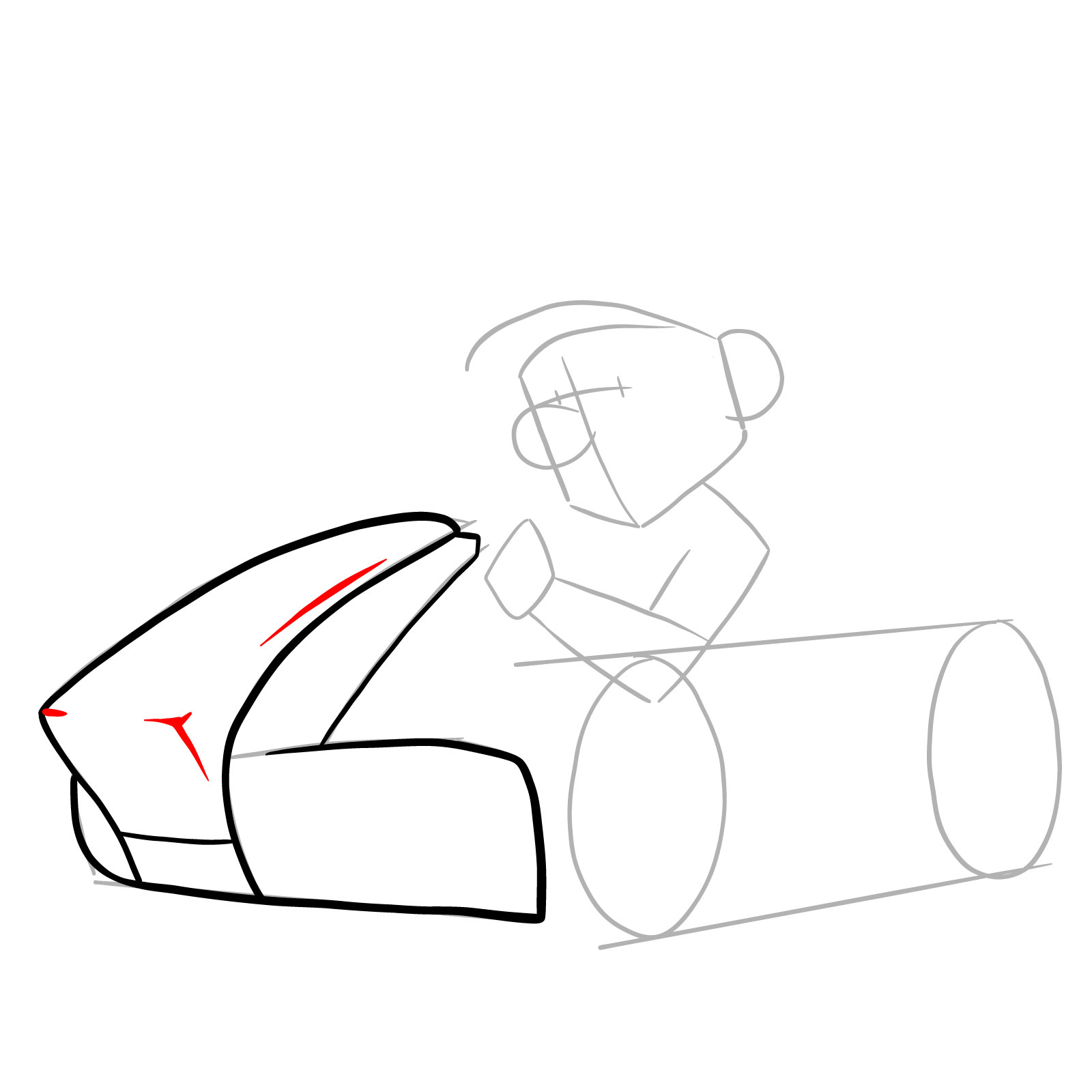 How to draw Race Traitors Mario - step 07