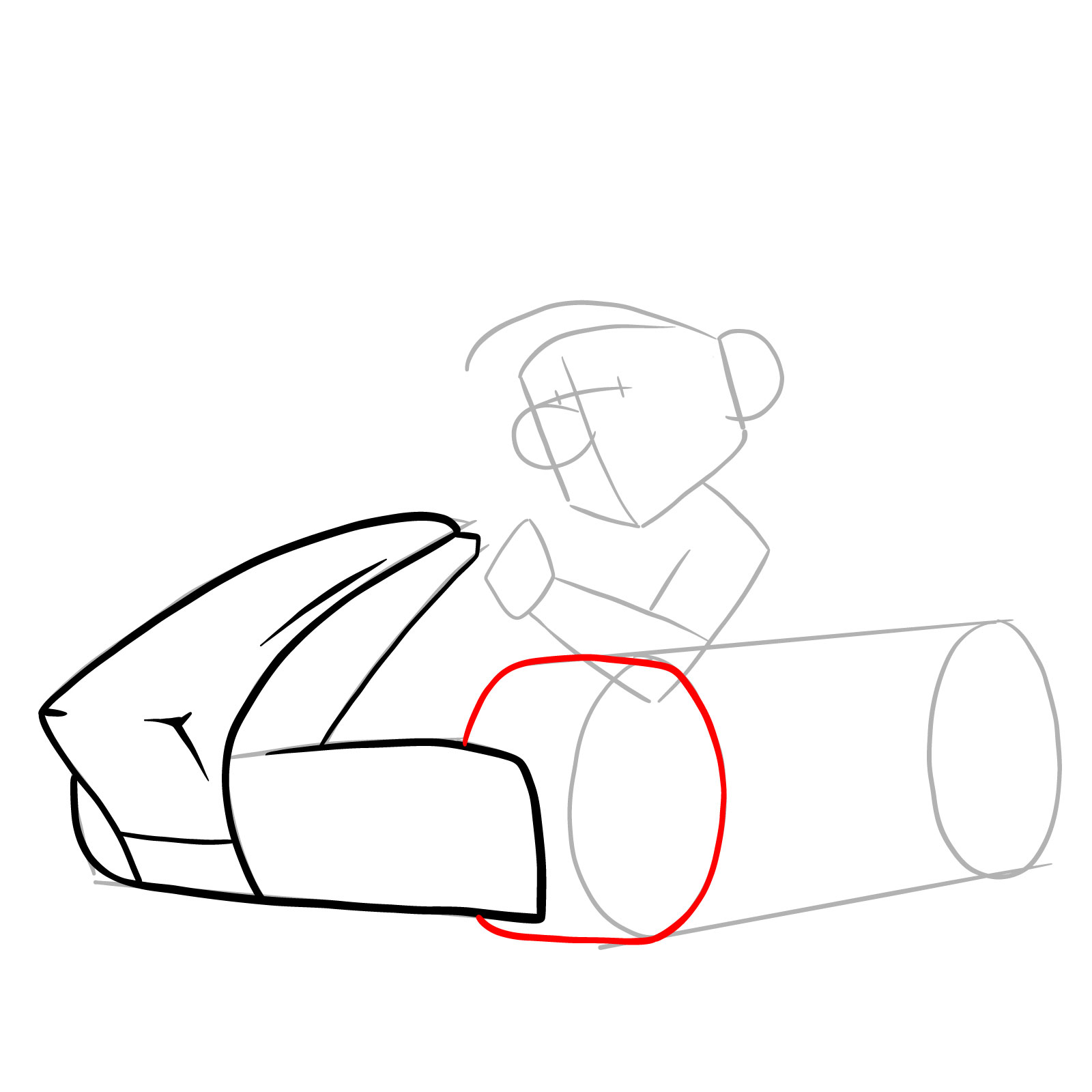 How to draw Race Traitors Mario - step 08
