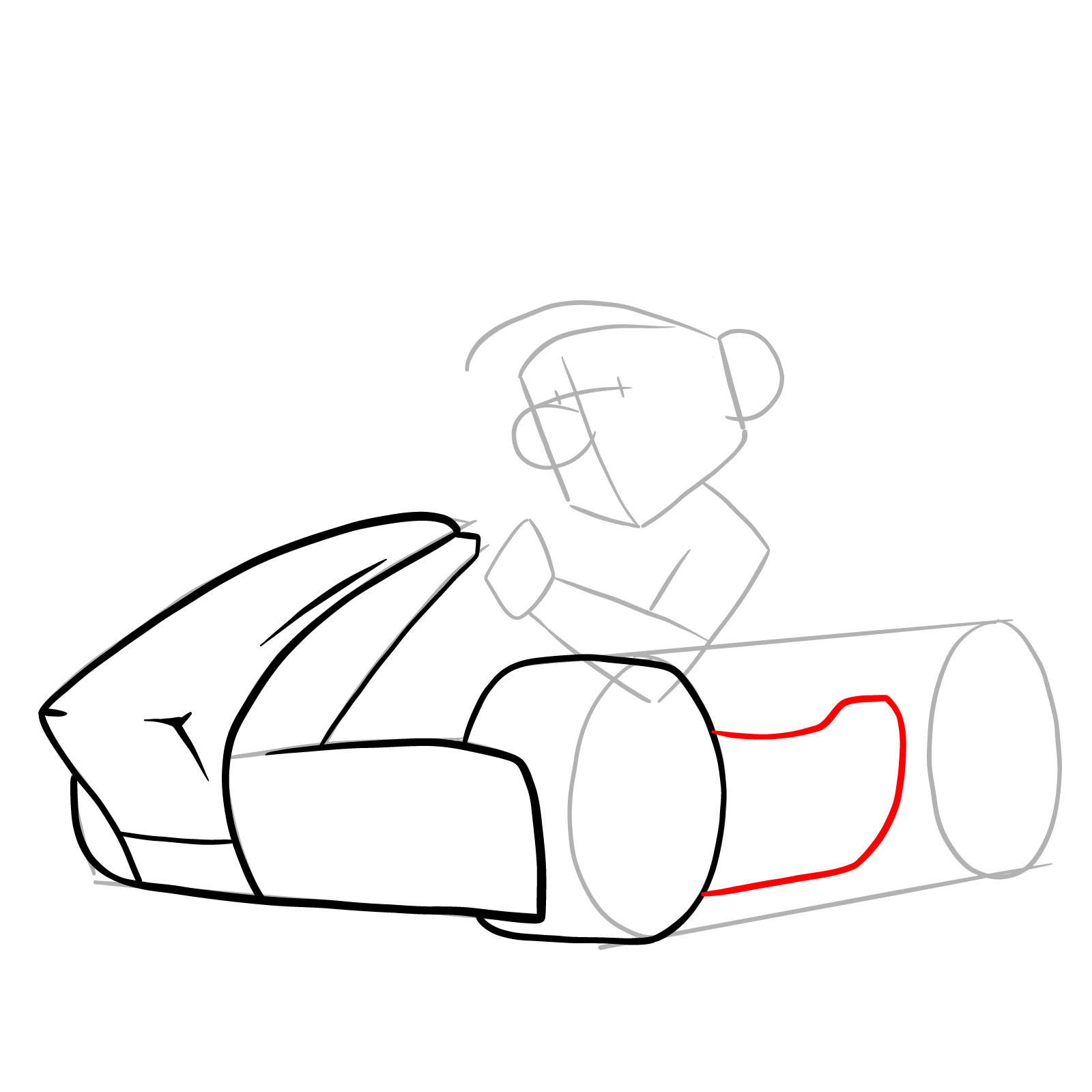How to draw Race Traitors Mario - step 09