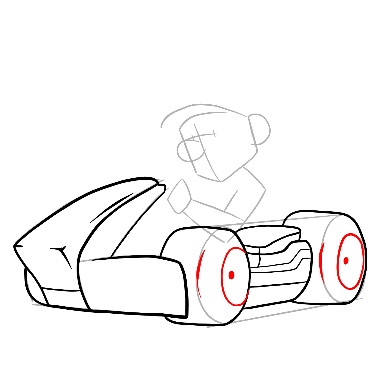 How to draw Race Traitors Mario - step 14