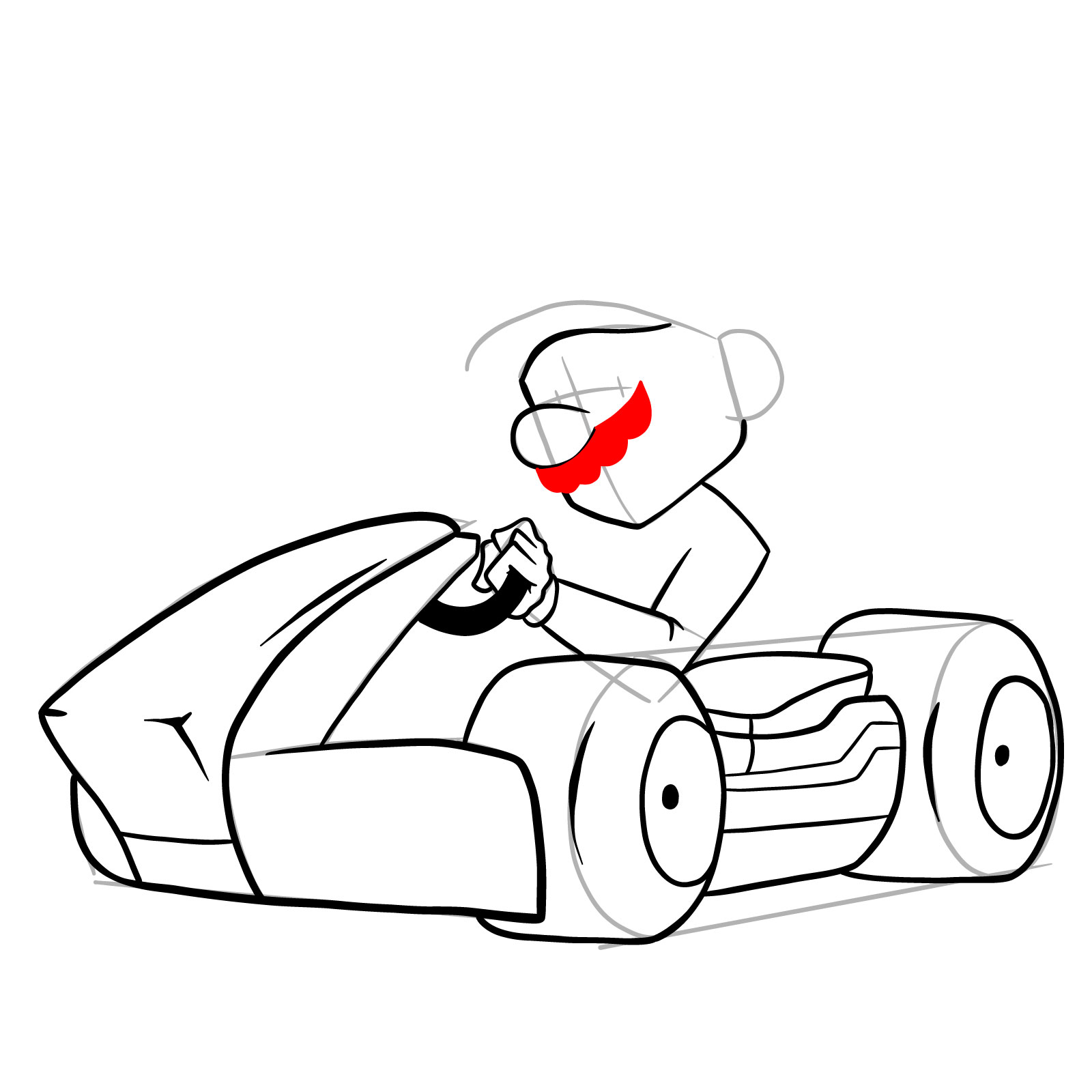 How to draw Race Traitors Mario - step 23
