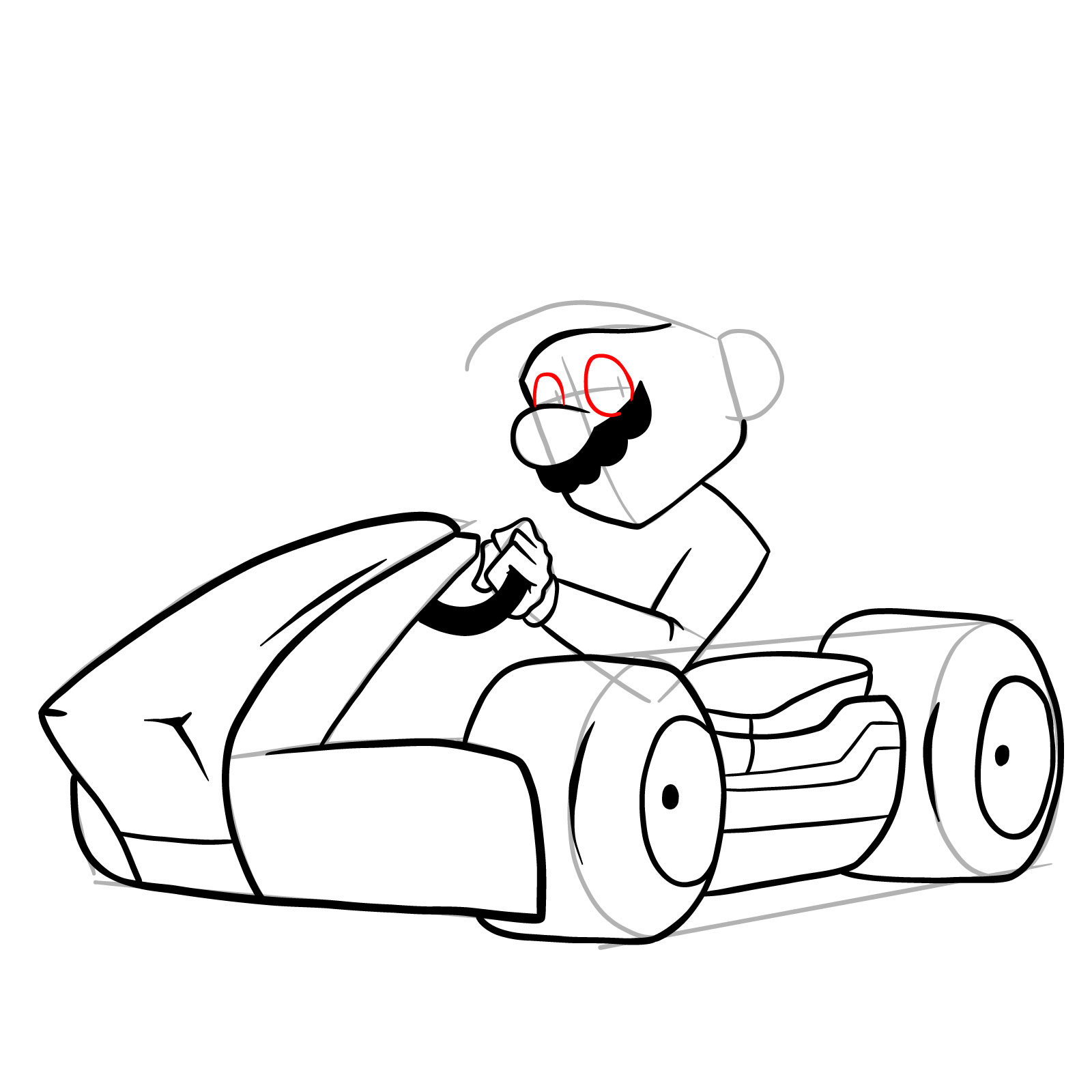 How to draw Race Traitors Mario - step 24