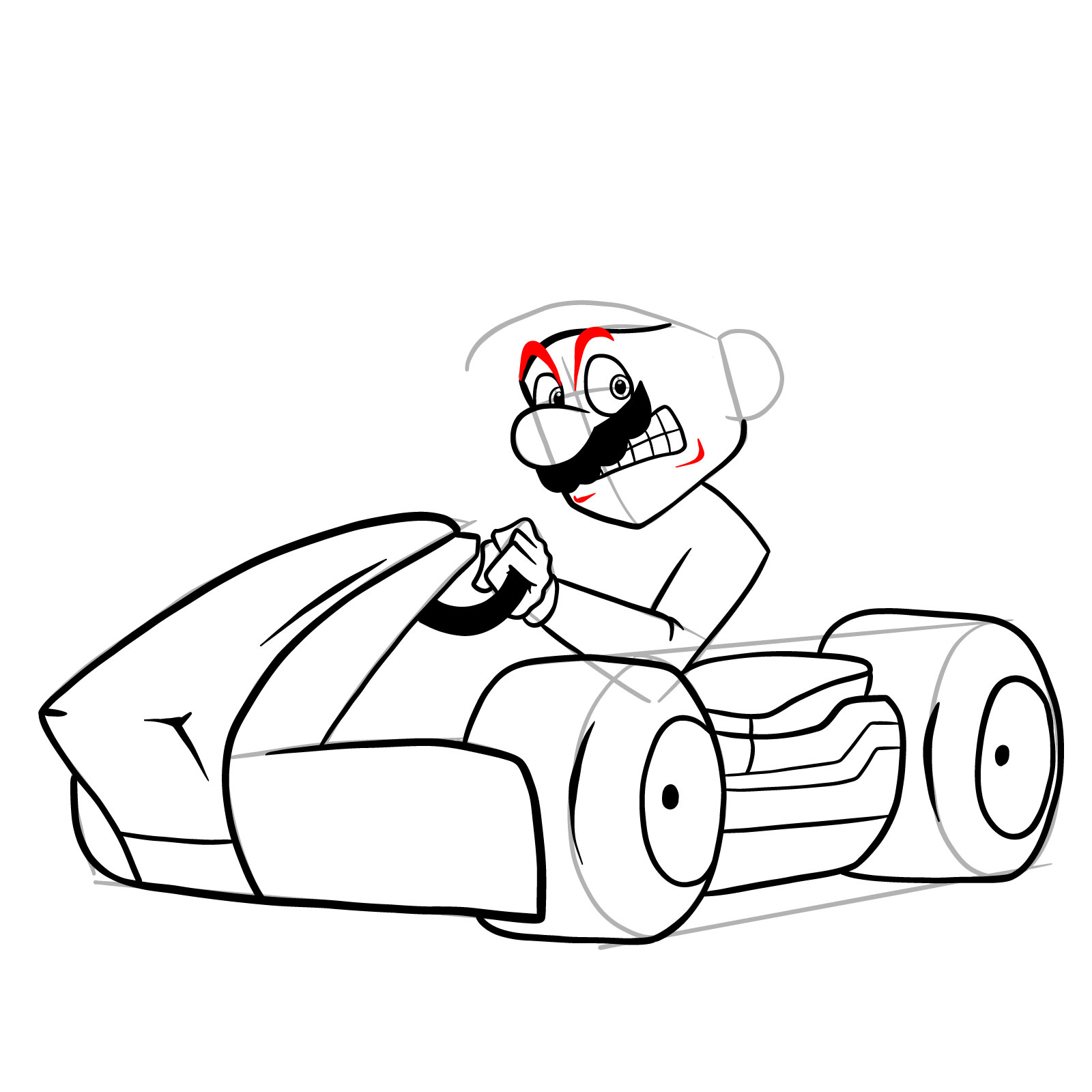 How to draw Race Traitors Mario - step 27