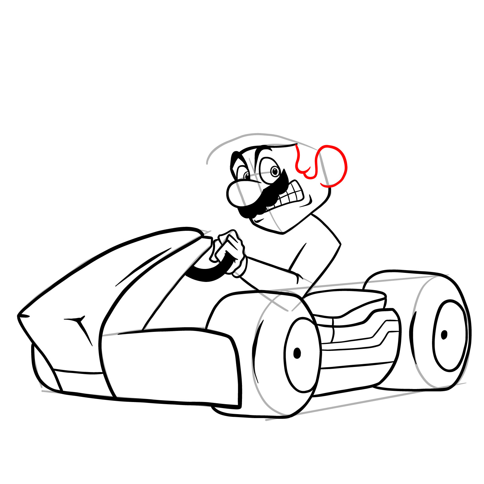 How to draw Race Traitors Mario - step 28