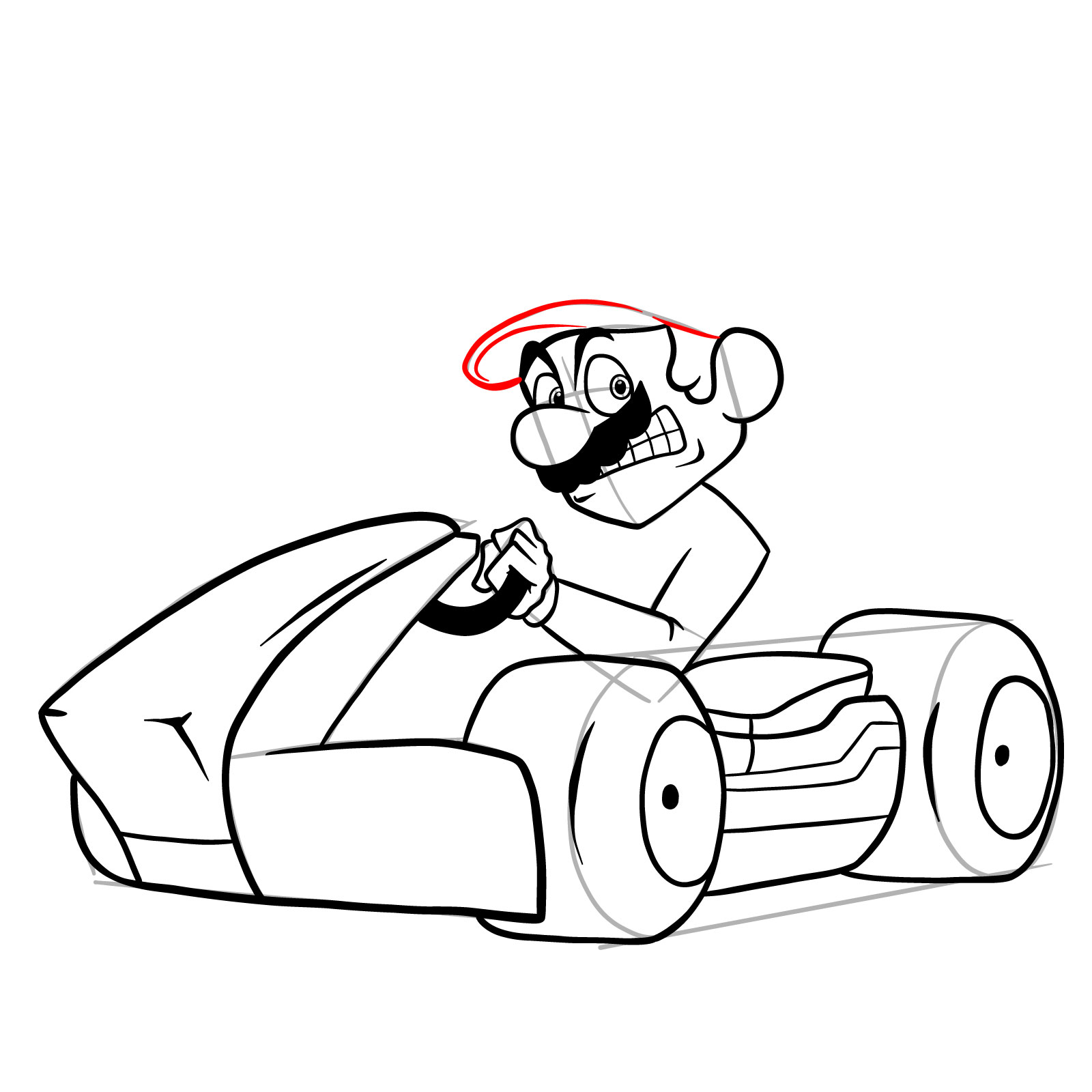 How to draw Race Traitors Mario - step 29