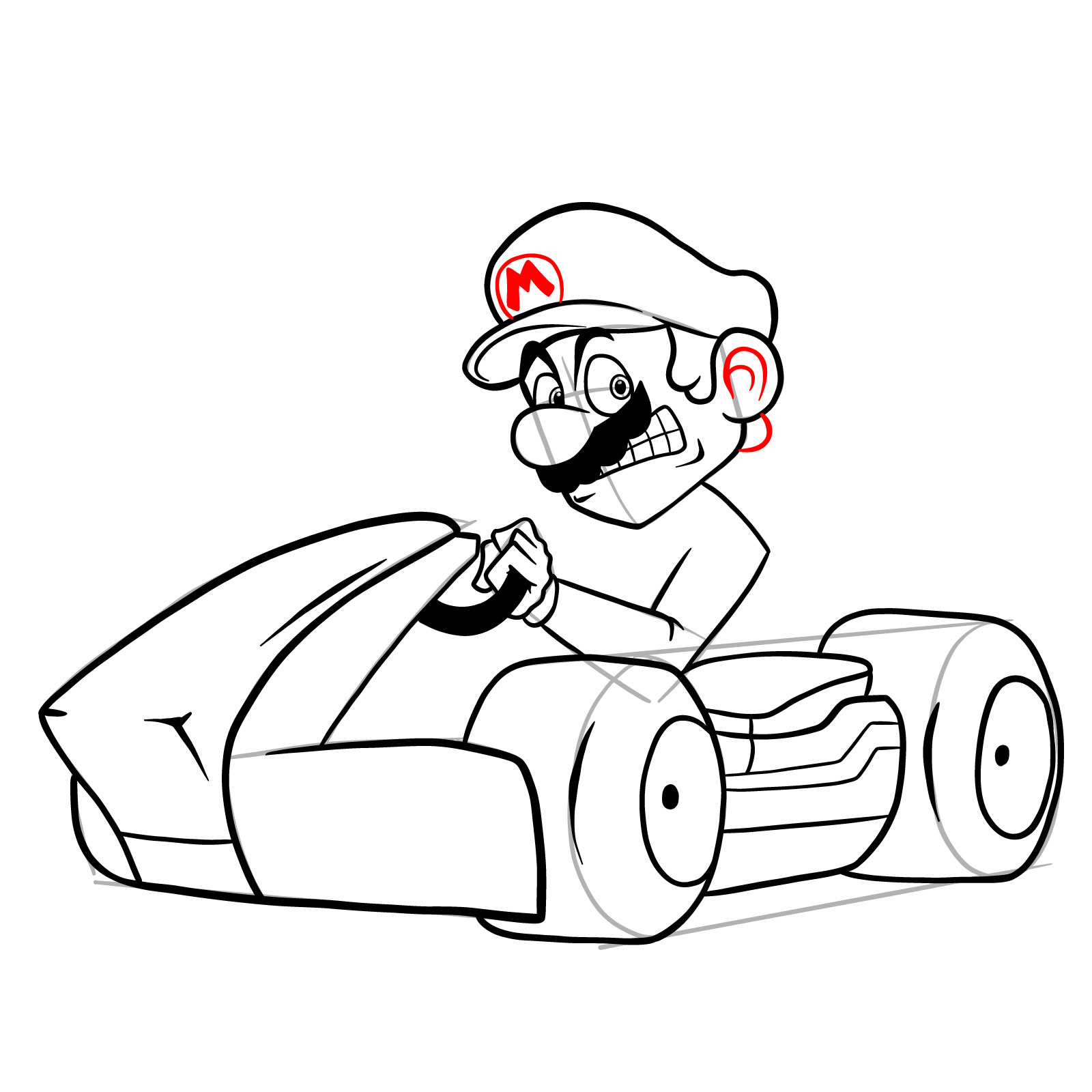 How to draw Race Traitors Mario - step 31