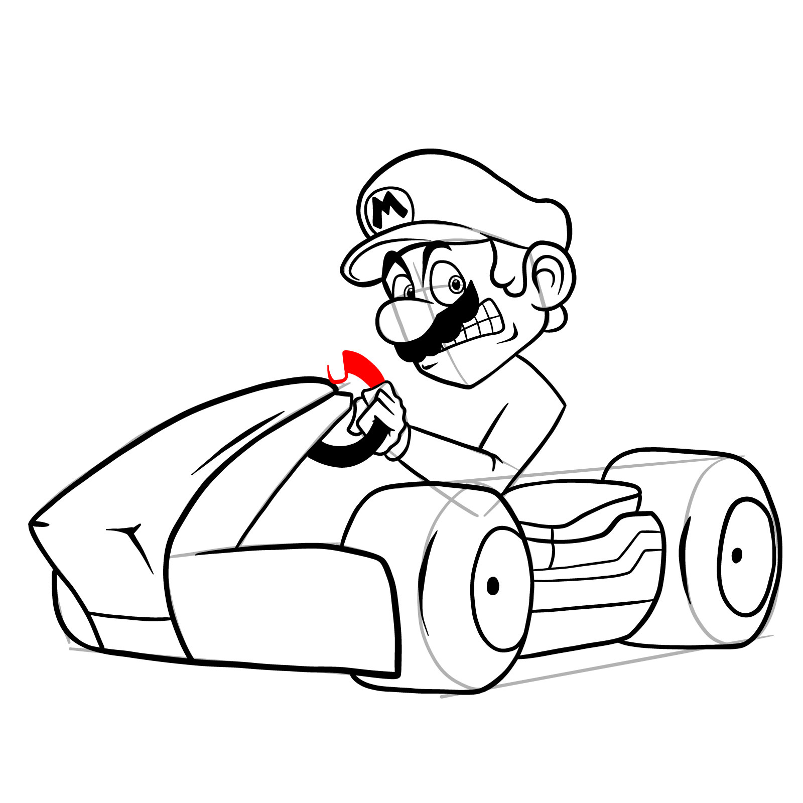 How to draw Race Traitors Mario - step 32