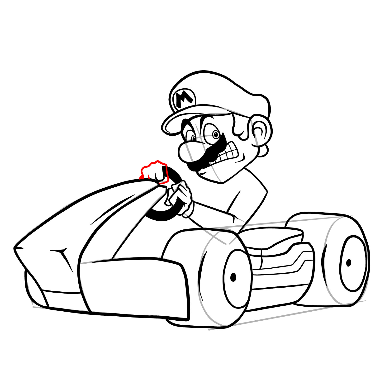 How to draw Race Traitors Mario - step 33