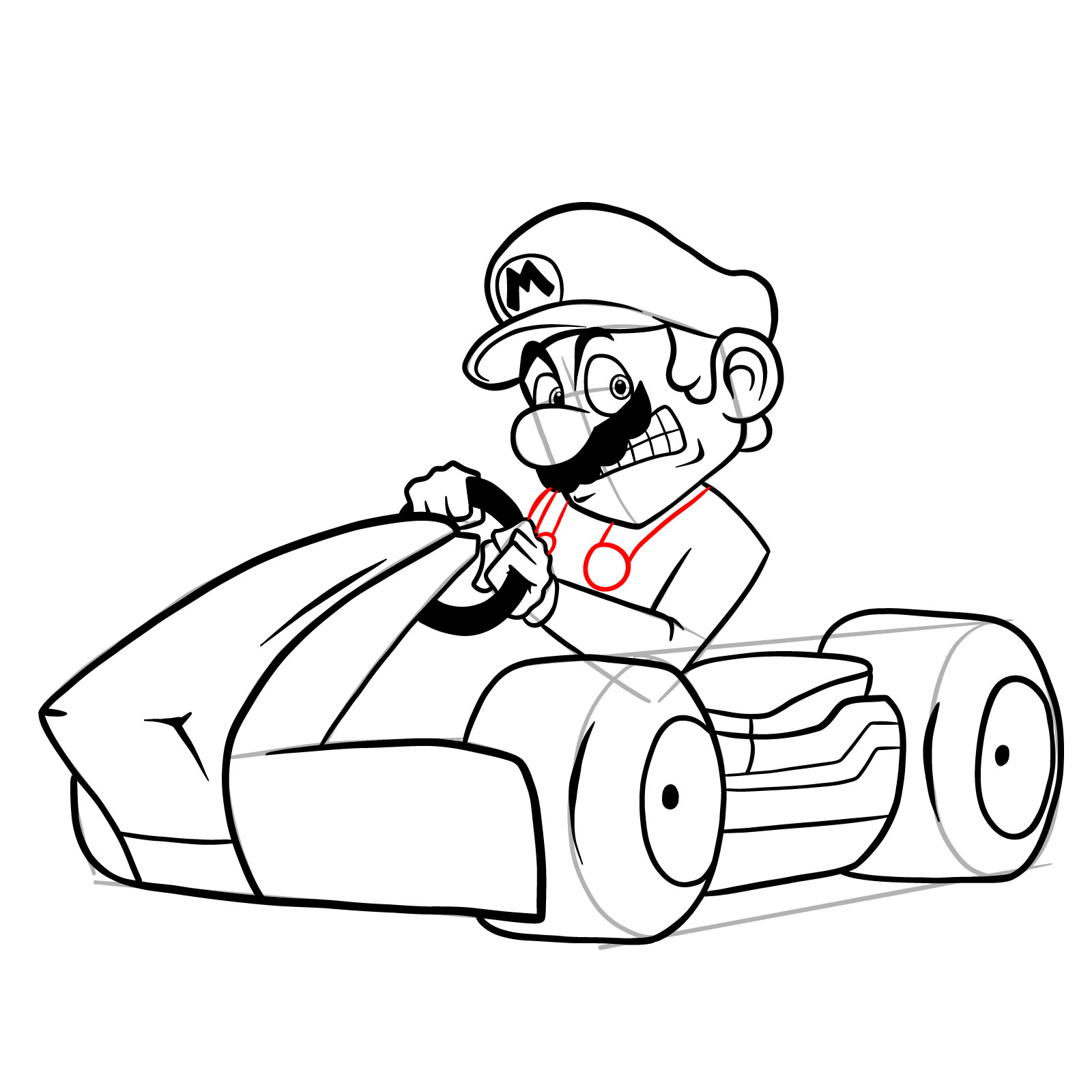 How to draw Race Traitors Mario - step 34