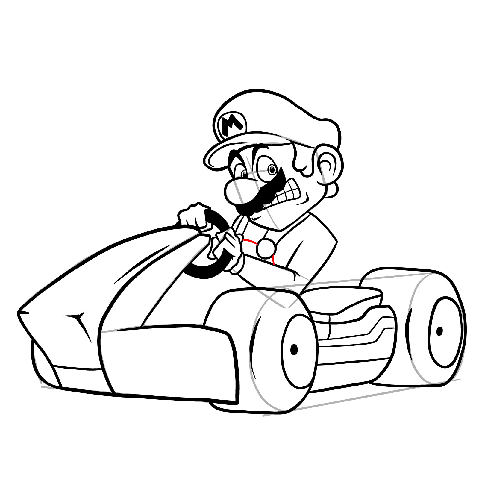 How to draw Race Traitors Mario - step 35
