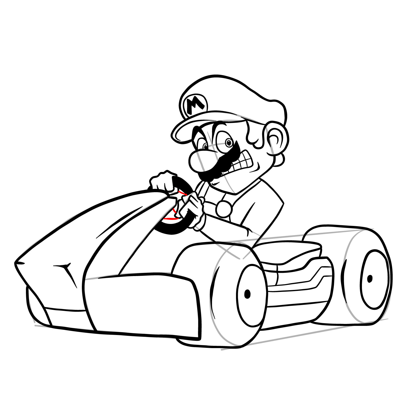 How to draw Race Traitors Mario - step 36