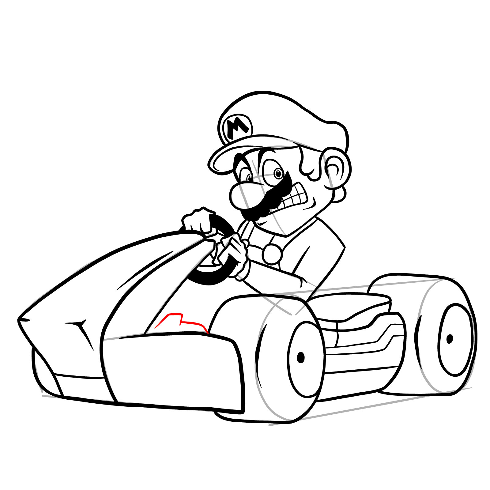 How to draw Race Traitors Mario - step 37
