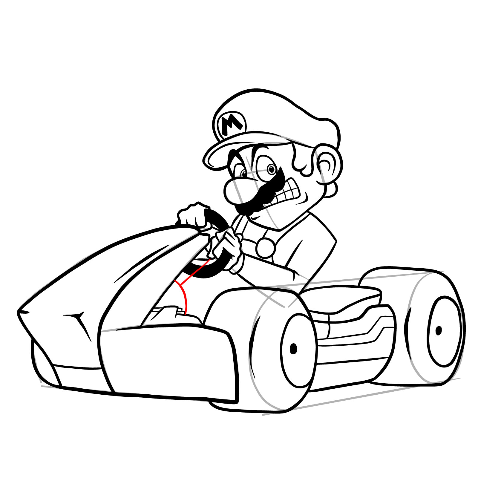 How to draw Race Traitors Mario - step 39