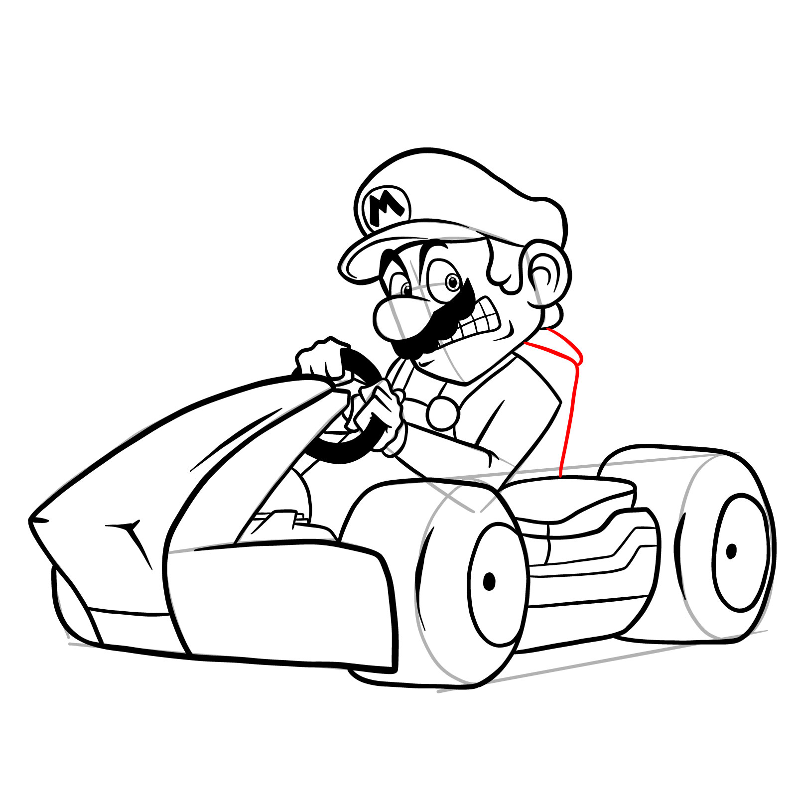 How to draw Race Traitors Mario - step 40