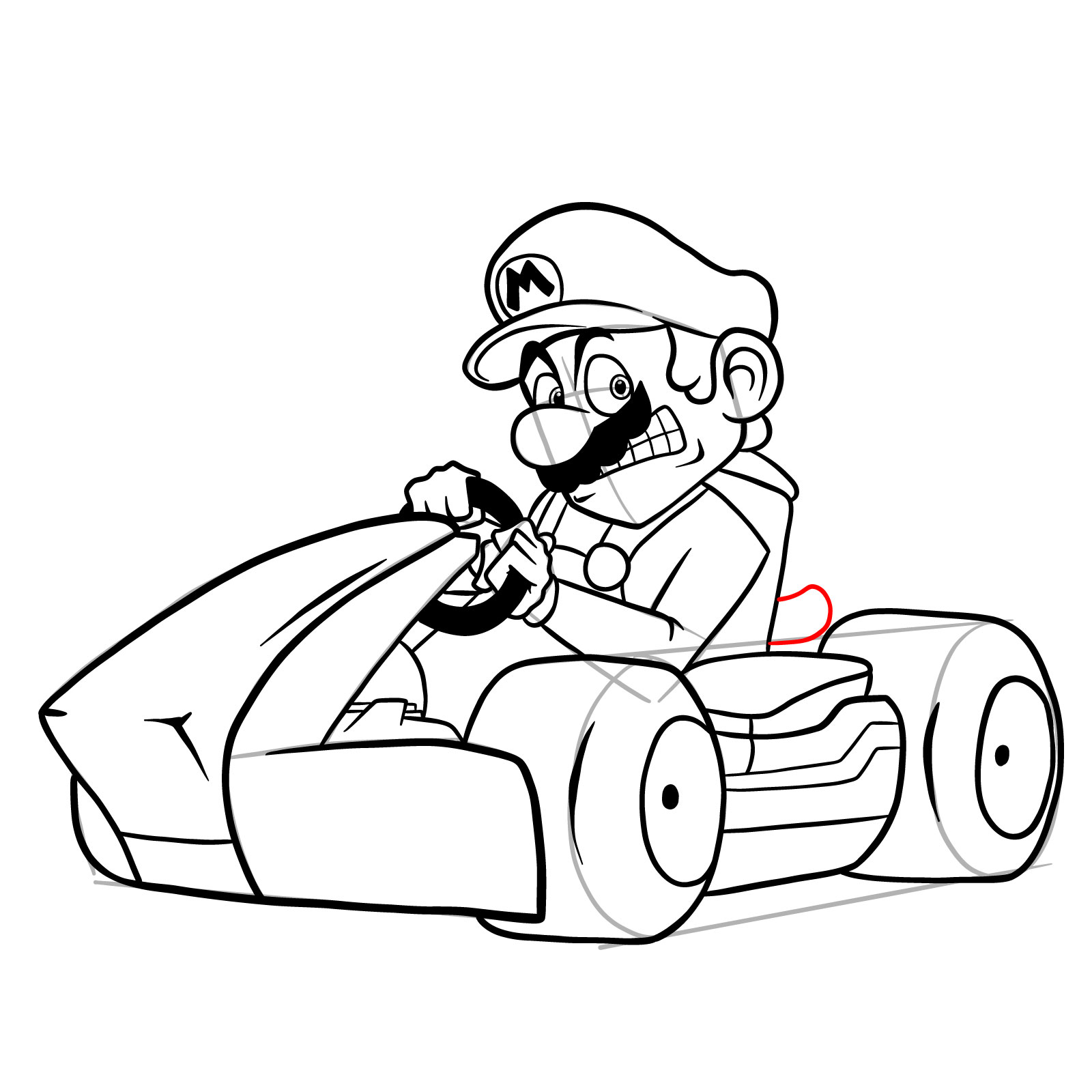 How to draw Race Traitors Mario - step 41