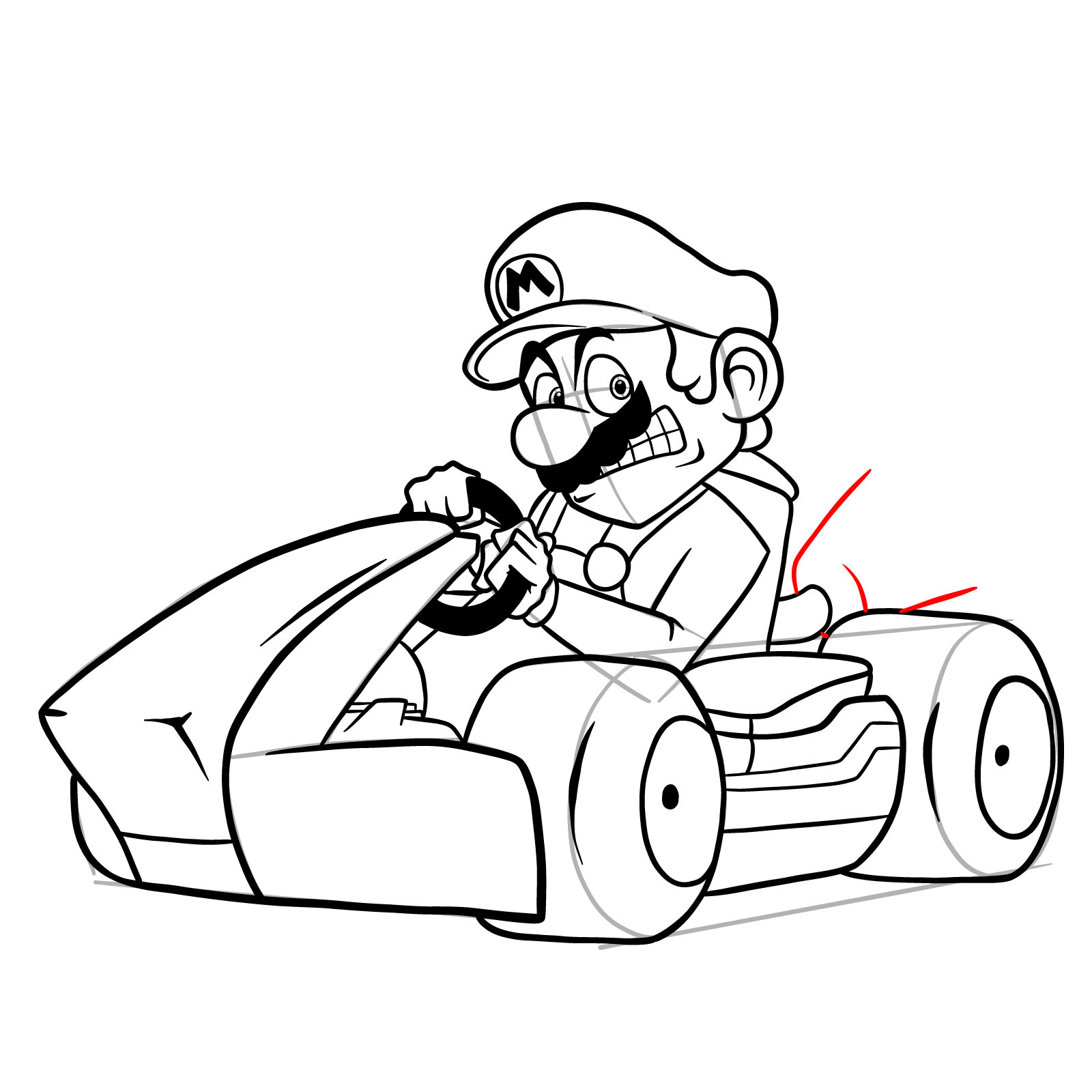 How to draw Race Traitors Mario - step 42