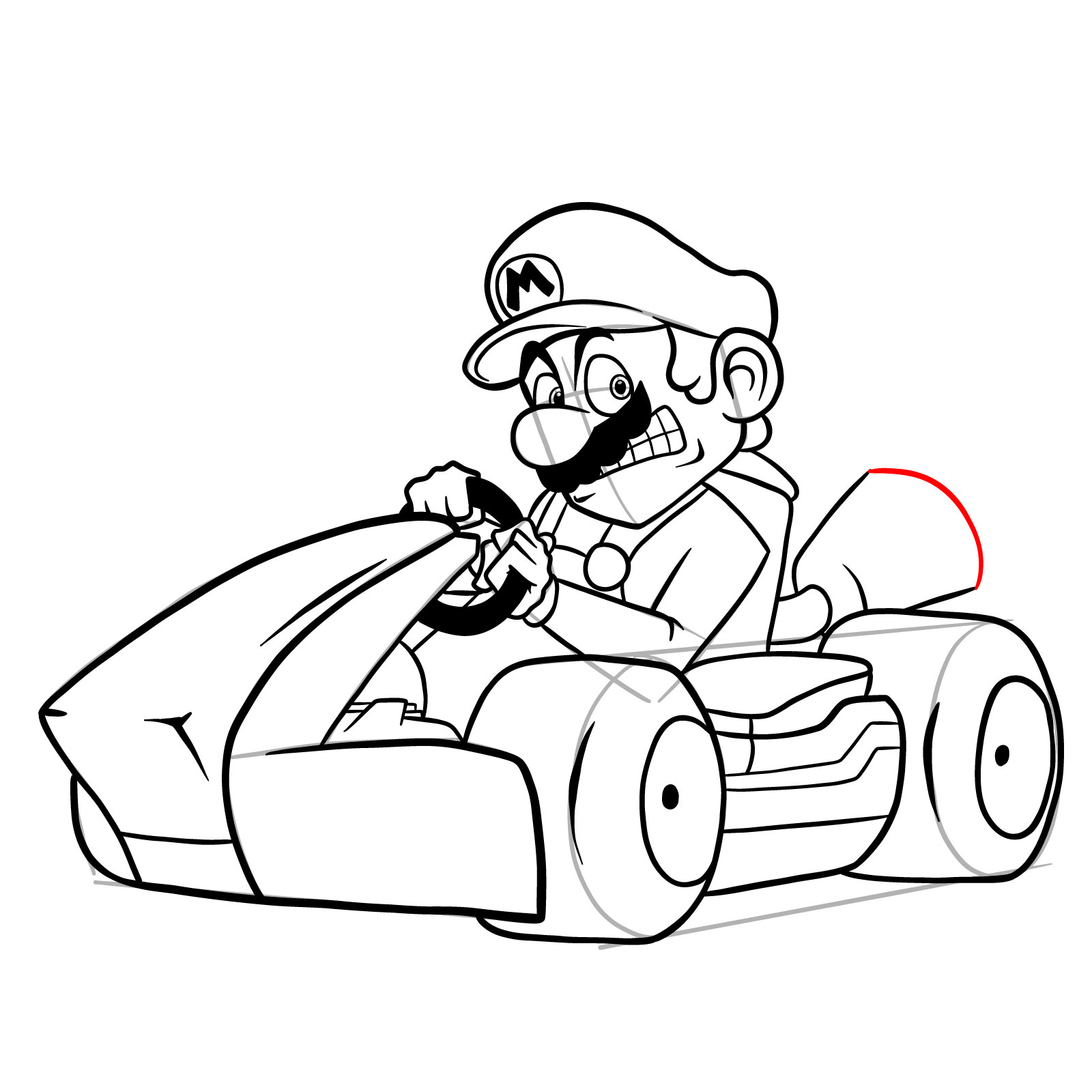 How to draw Race Traitors Mario - step 43