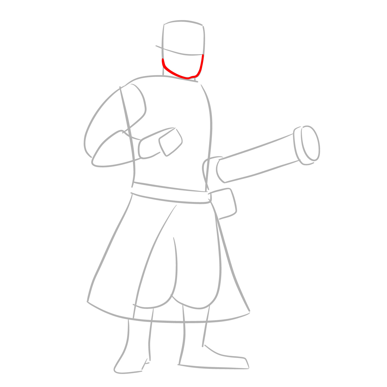 How to draw Medic from FNF Vs Mann Co - step 04