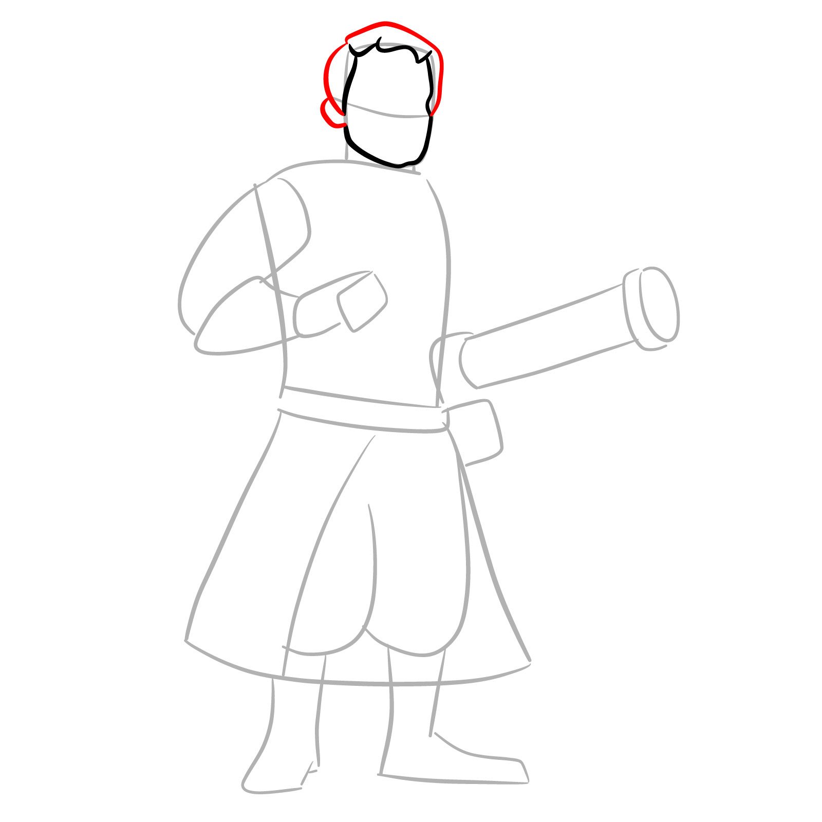 How to draw Medic from FNF Vs Mann Co - step 07