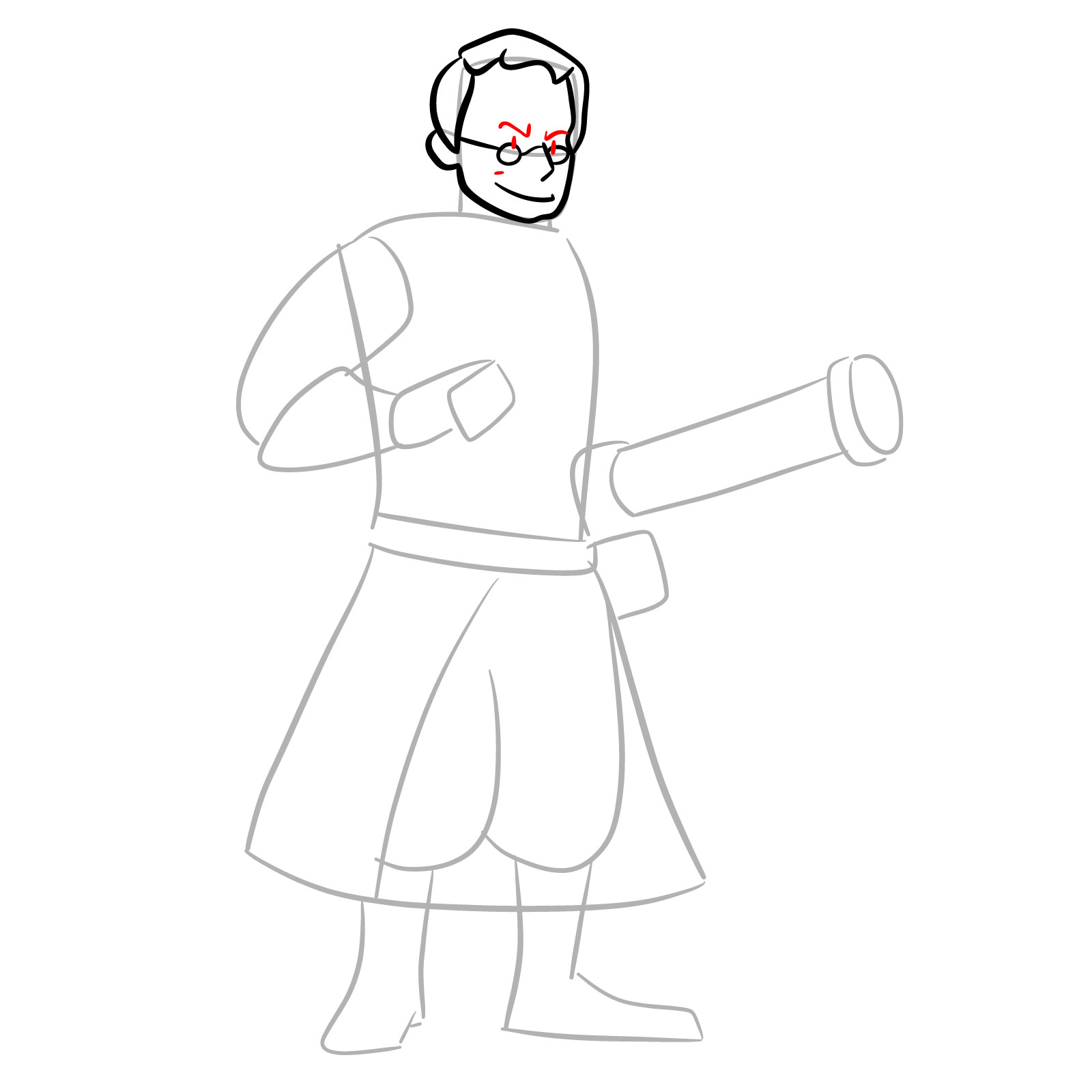 How to draw Medic from FNF Vs Mann Co - step 10