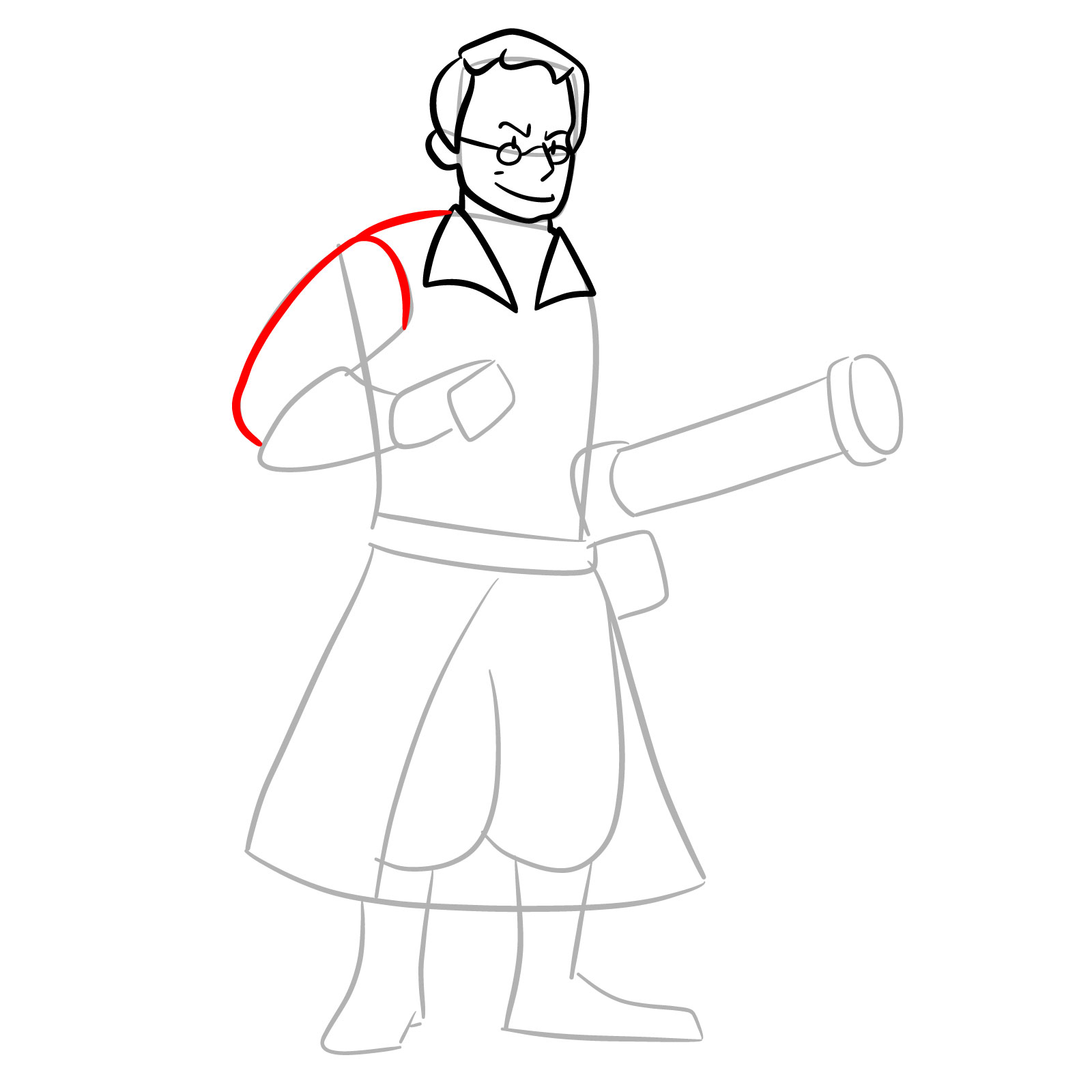 How to draw Medic from FNF Vs Mann Co - step 12